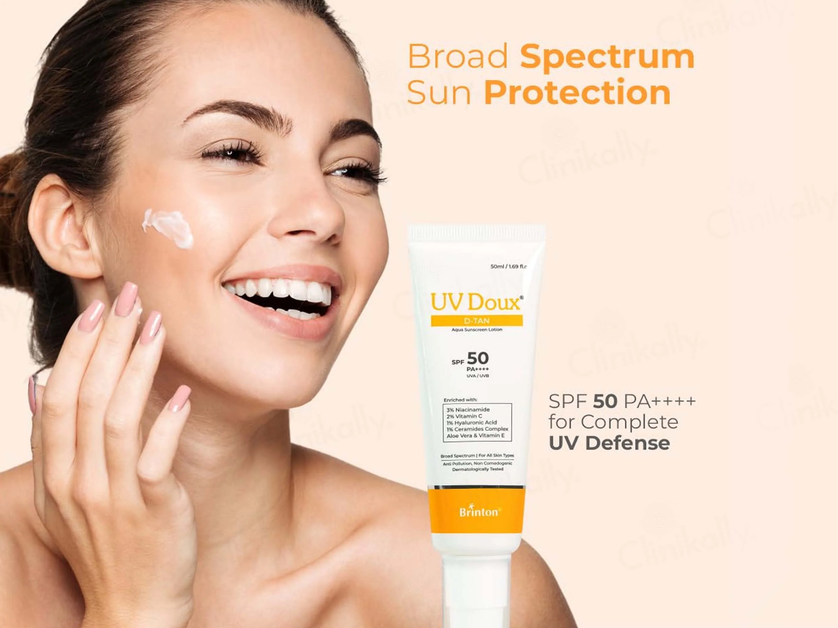 UV Doux D-Tan Aqua Sunscreen Lotion SPF 50 PA++++ - Image 3
