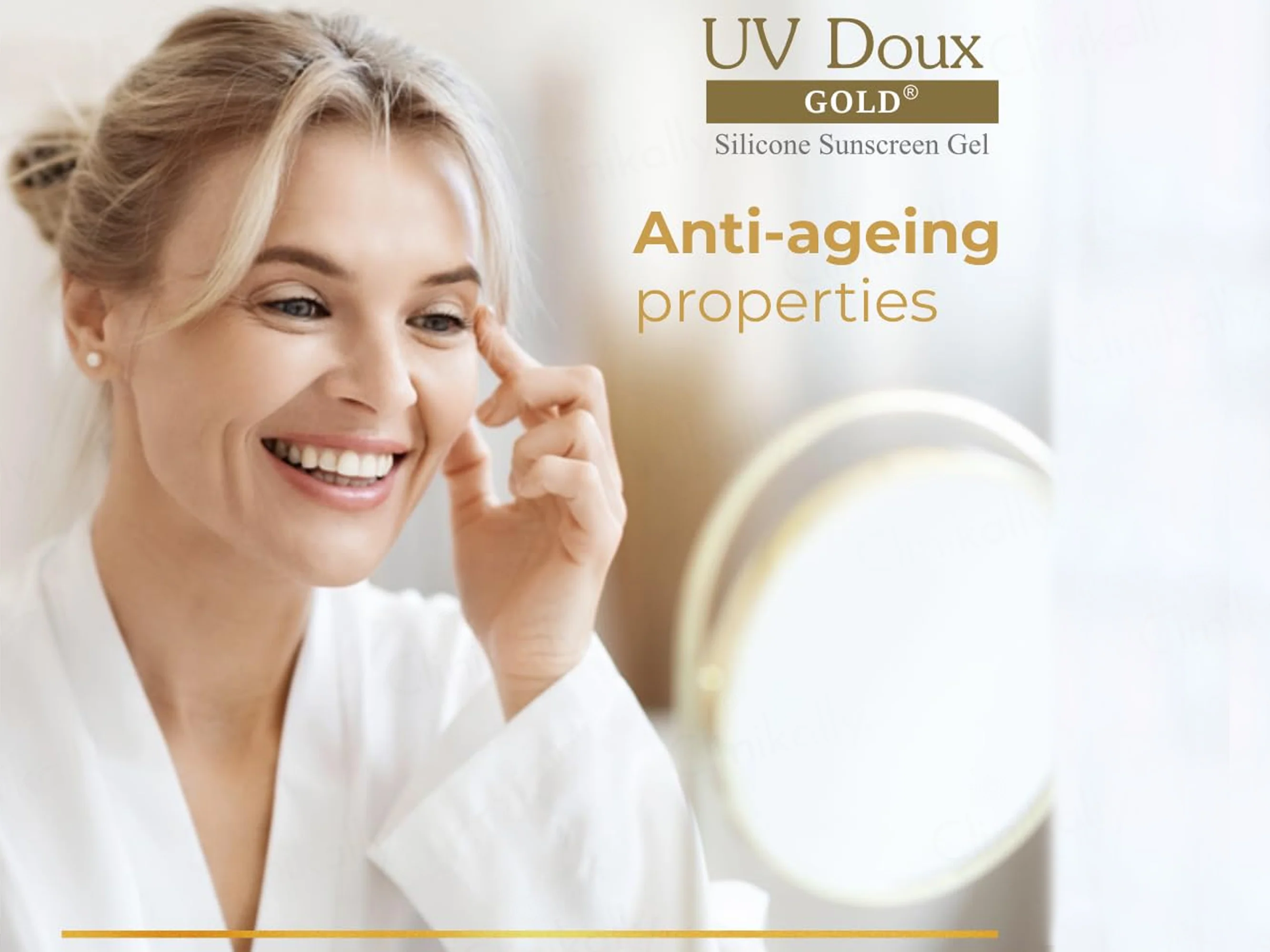 UV Doux Gold Silicone Sunscreen Gel SPF 50 PA+++ - Image 5