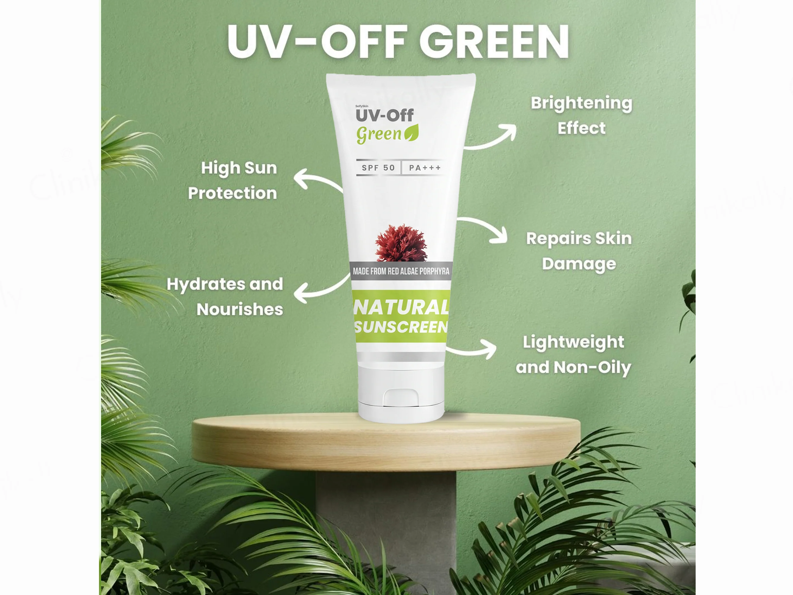 UV-Off Green Natural Sunscreen SPF 50 PA+++ - Image 3