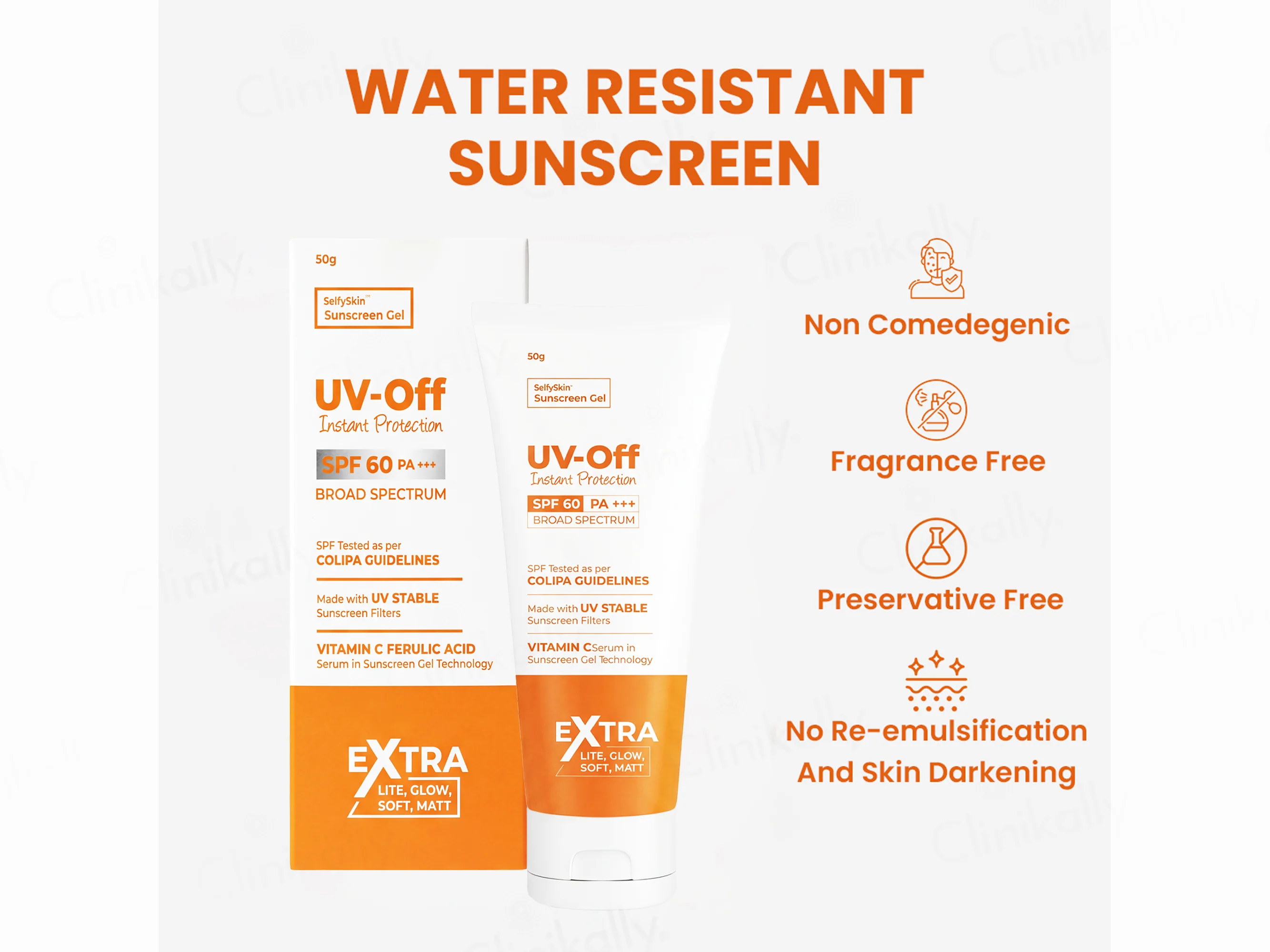 UV-Off Instant Protection Vitamin C & Ferulic Acid Sunscreen Gel SPF 60 PA+++ - Image 2