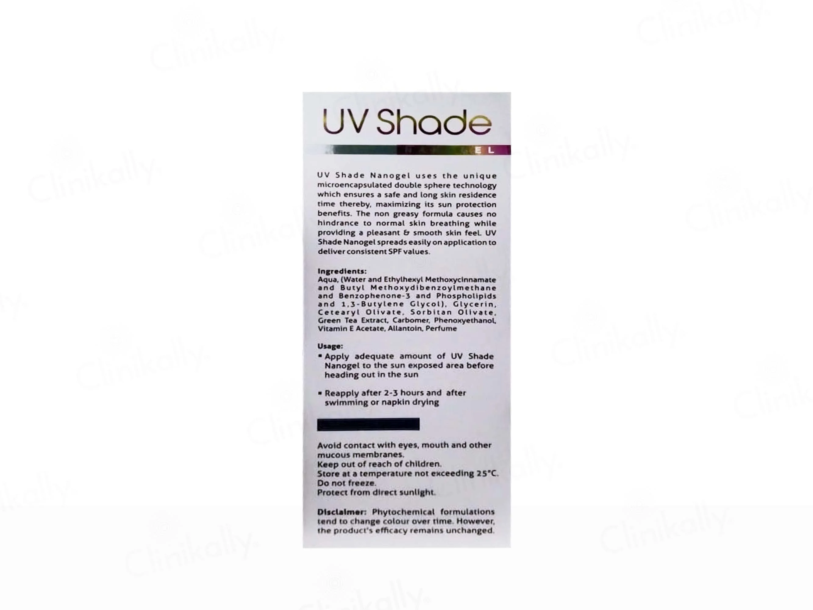 UV Shade Nano Gel Sunscreen SPF 50+ PA+++ - Image 2