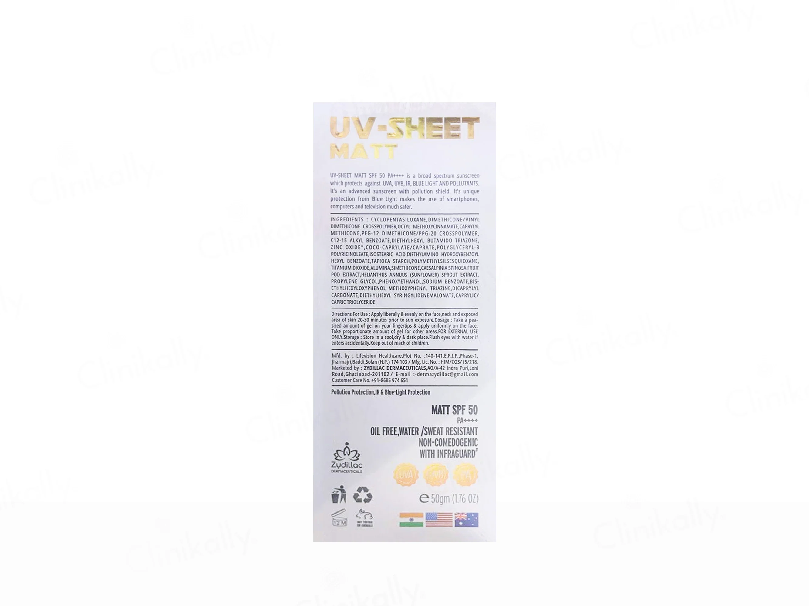 UV-Sheet Matt Sunscreen SPF 50 PA++++ - Image 2