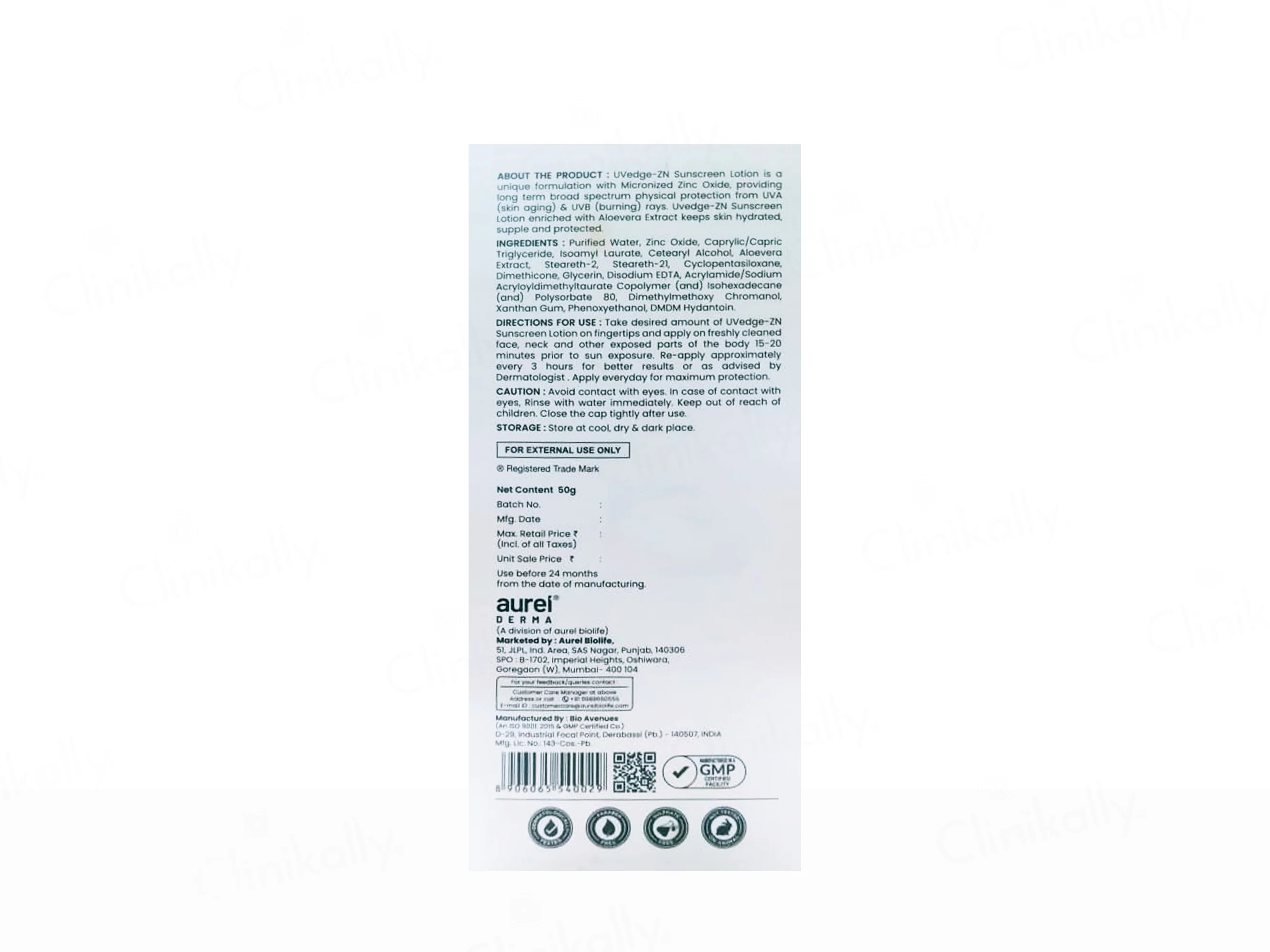 UVedge-ZN Advanced Water Resistant Sunscreen Lotion SPF 19 PA+++ - Image 3