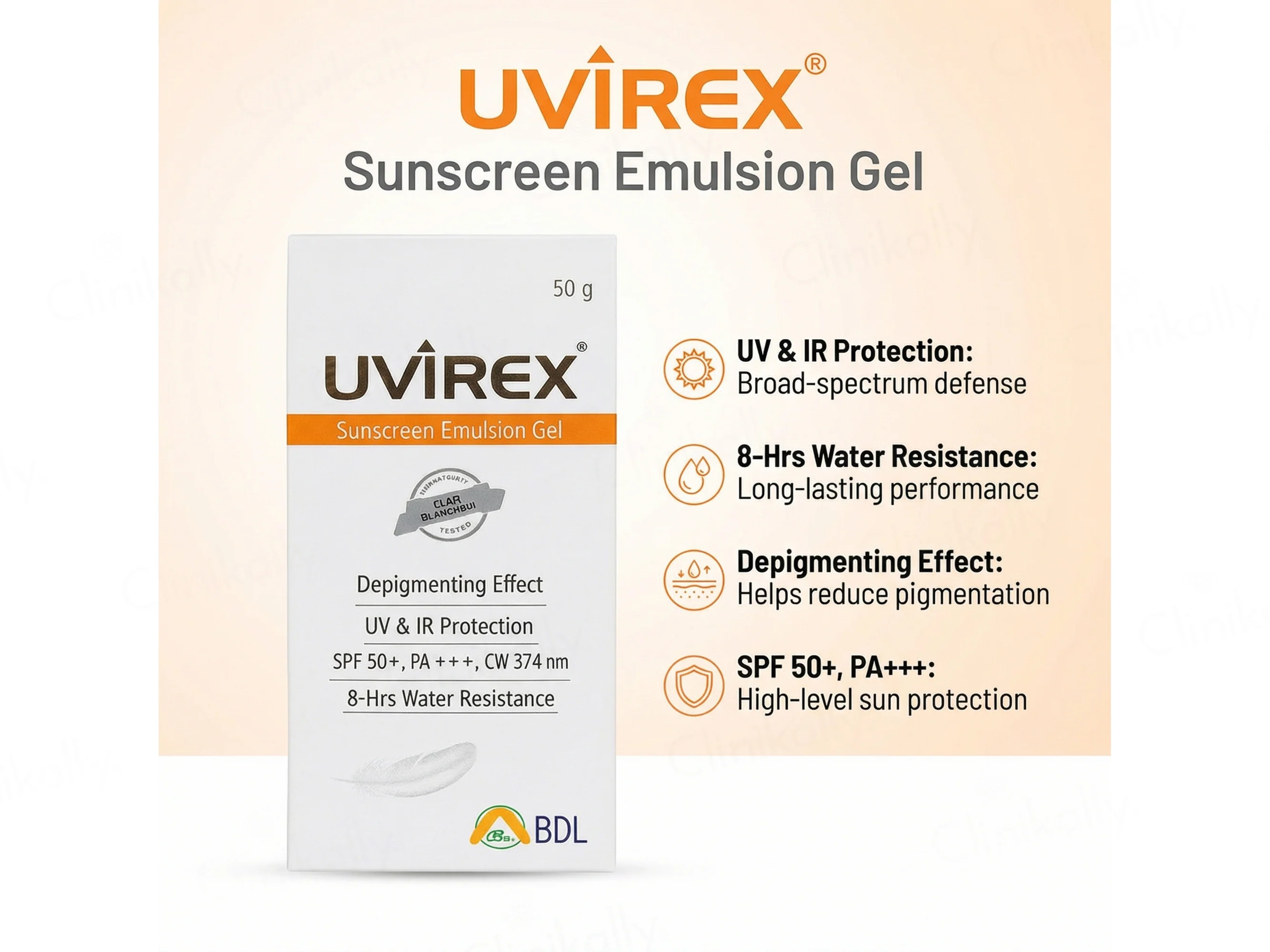 Uvirex Sunscreen Emulsion Gel SPF 50+ - Image 3