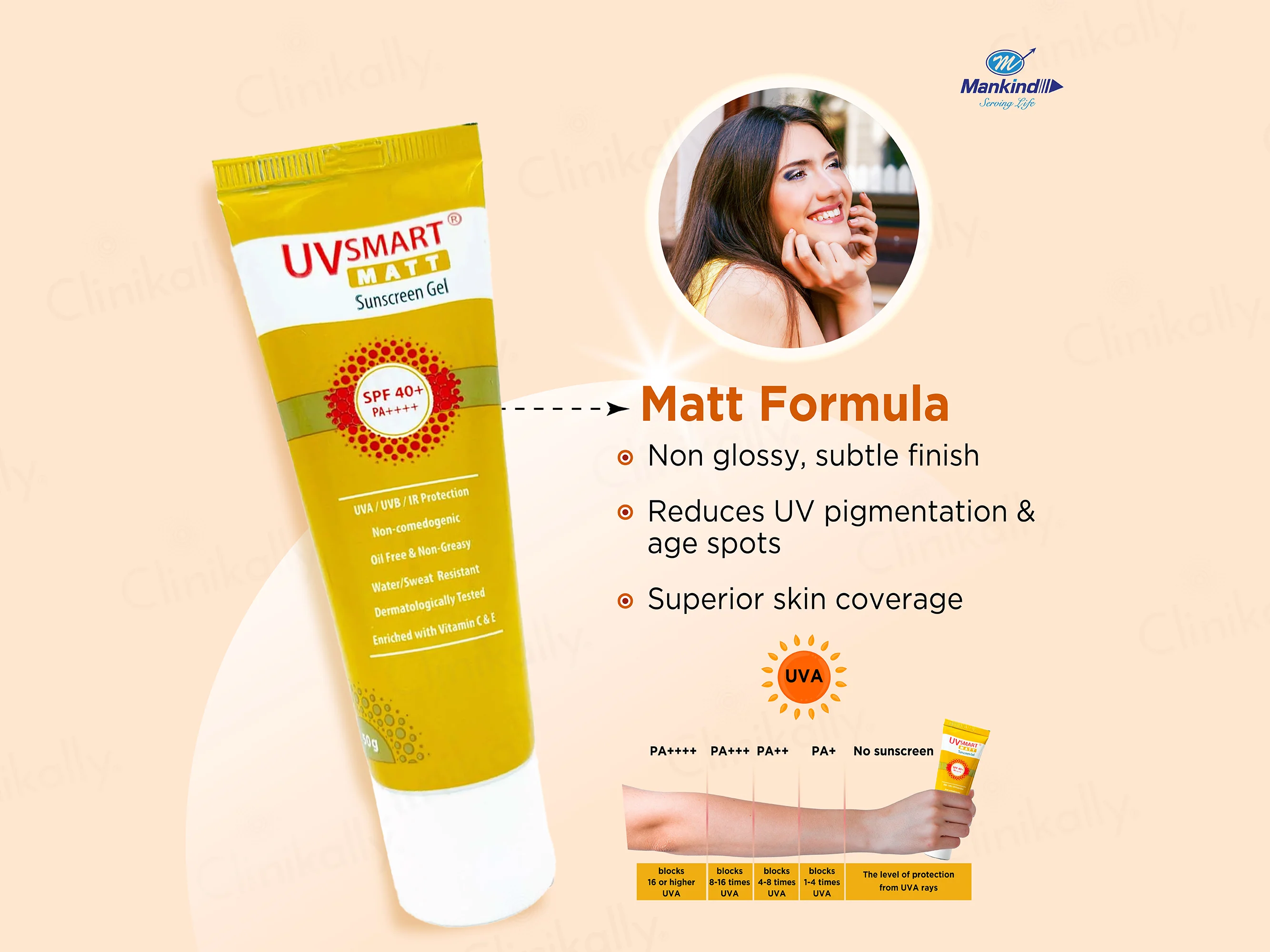UVsmart Matt Sunscreen Gel SPF 40+/ PA++++ - Image 5