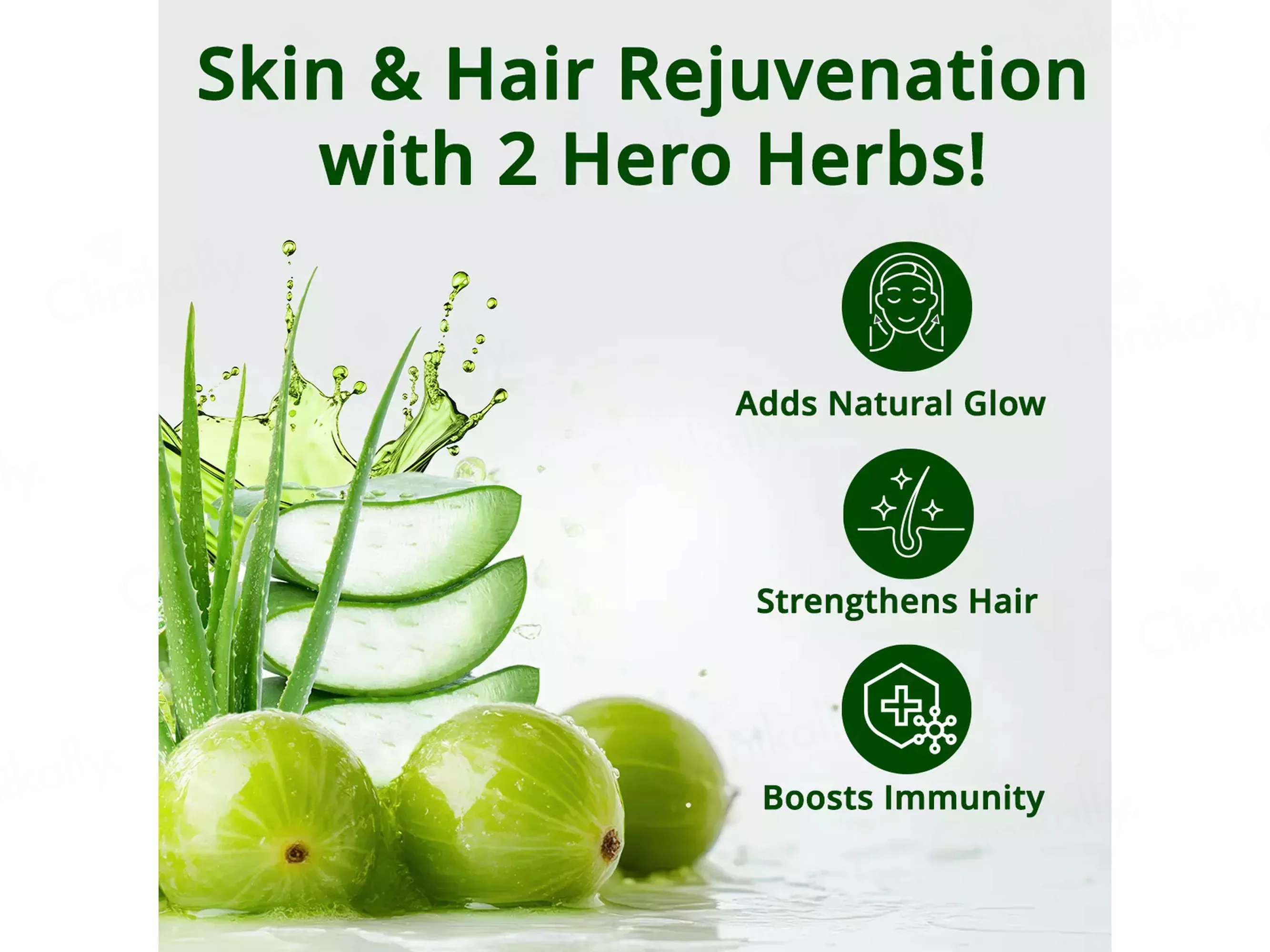 Vansaar 45+ Aloe Vera Amla Supplement Juice For Glowing Skin & Strong Hair - Image 4