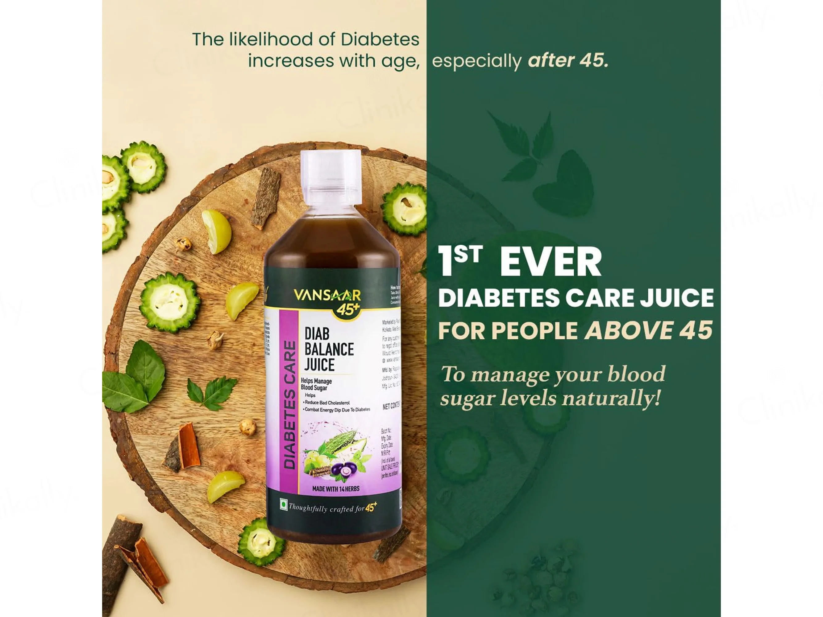 Vansaar 45+ Diabetic Care Diab Balance Supplement Juice - Image 2