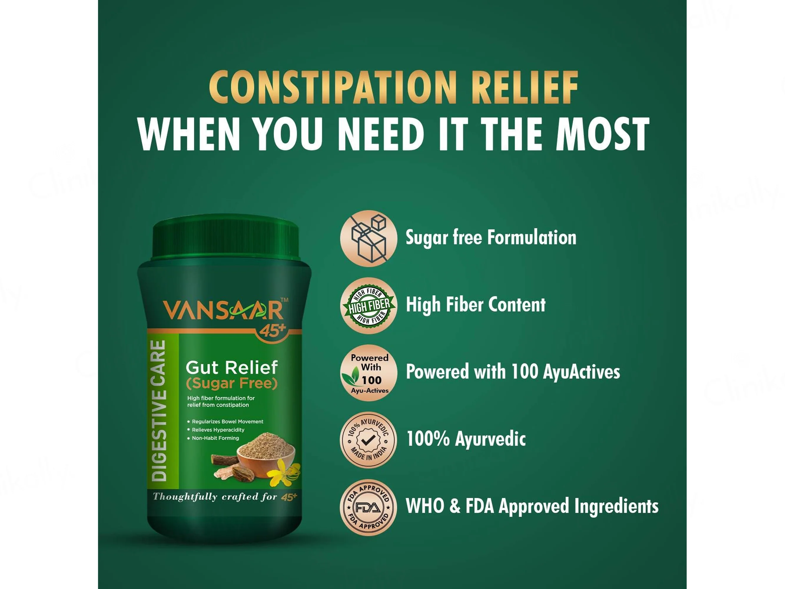 Vansaar 45+ Digestive Care Gut Relief Sugar-Free Powder - Image 2