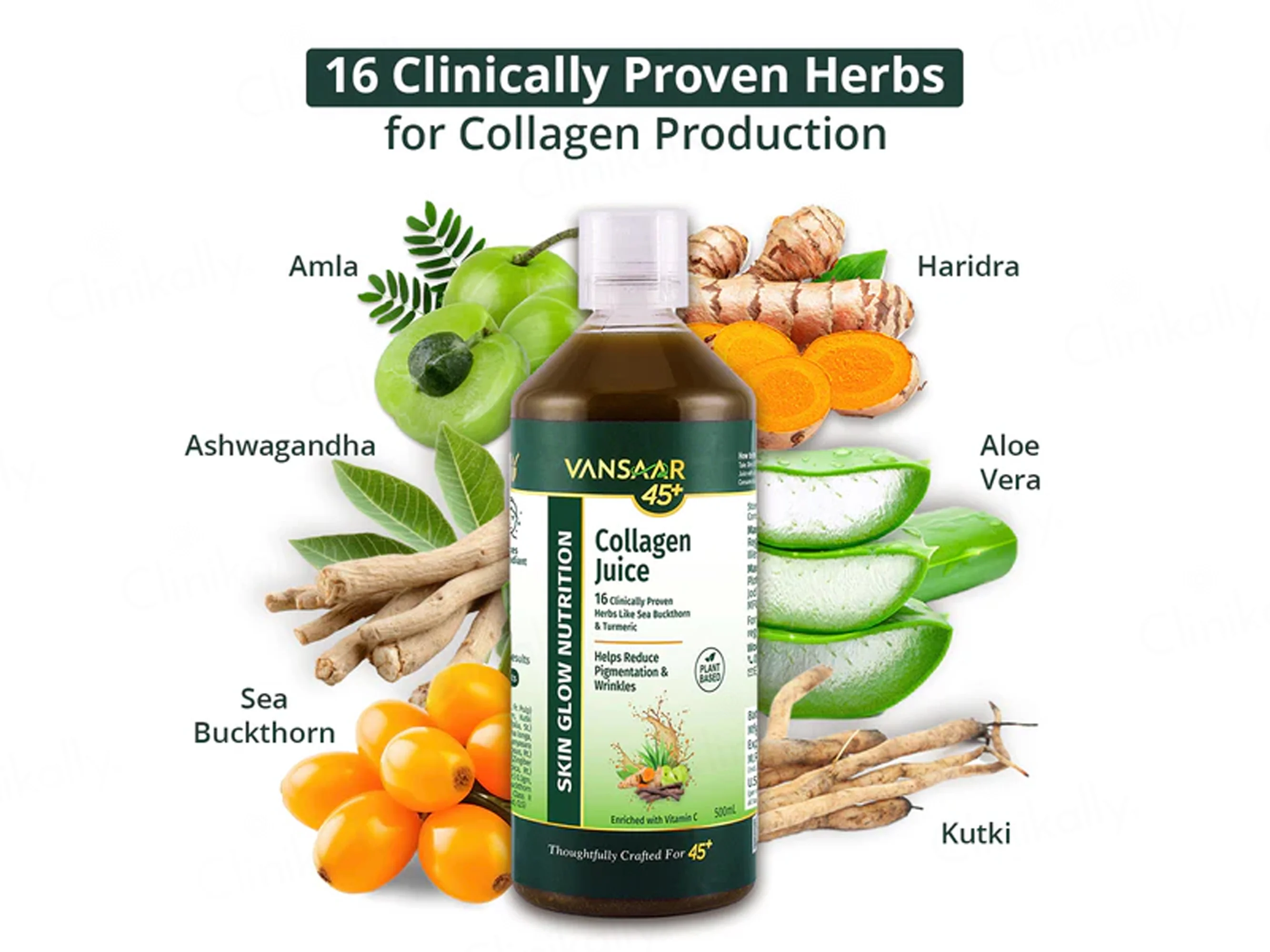 Vansaar 45+ Skin Glow Nutrition Plant Based Collagen Supplement Juice - Image 3