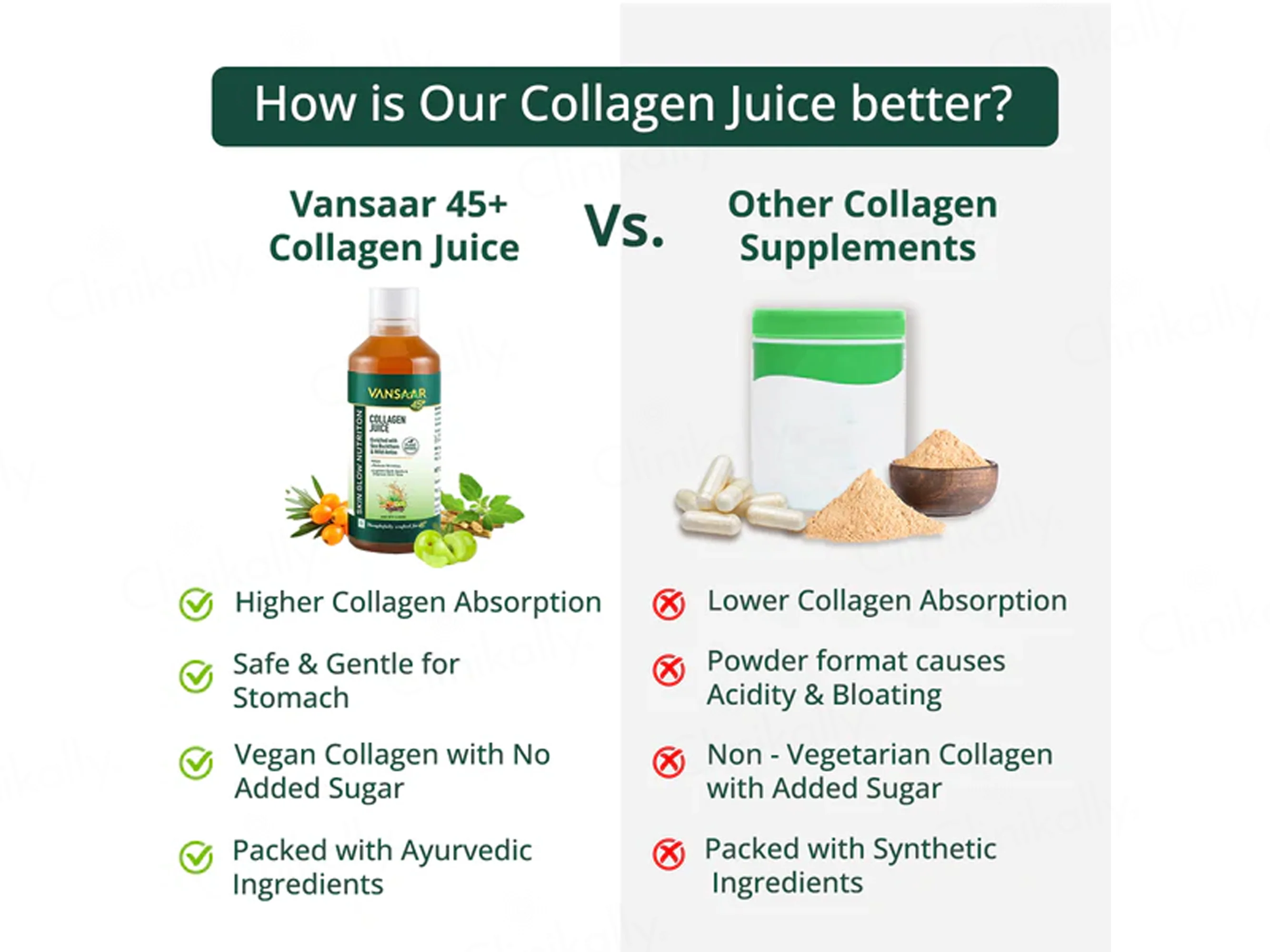 Vansaar 45+ Skin Glow Nutrition Plant Based Collagen Supplement Juice - Image 6