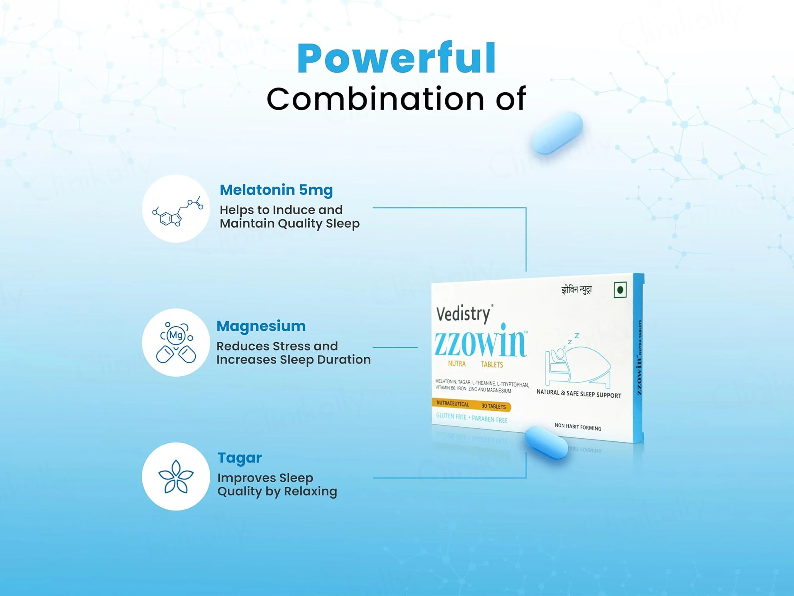 Vedistry Zzowin Nutra Tablet For Natural & Safe Sleep - Image 3