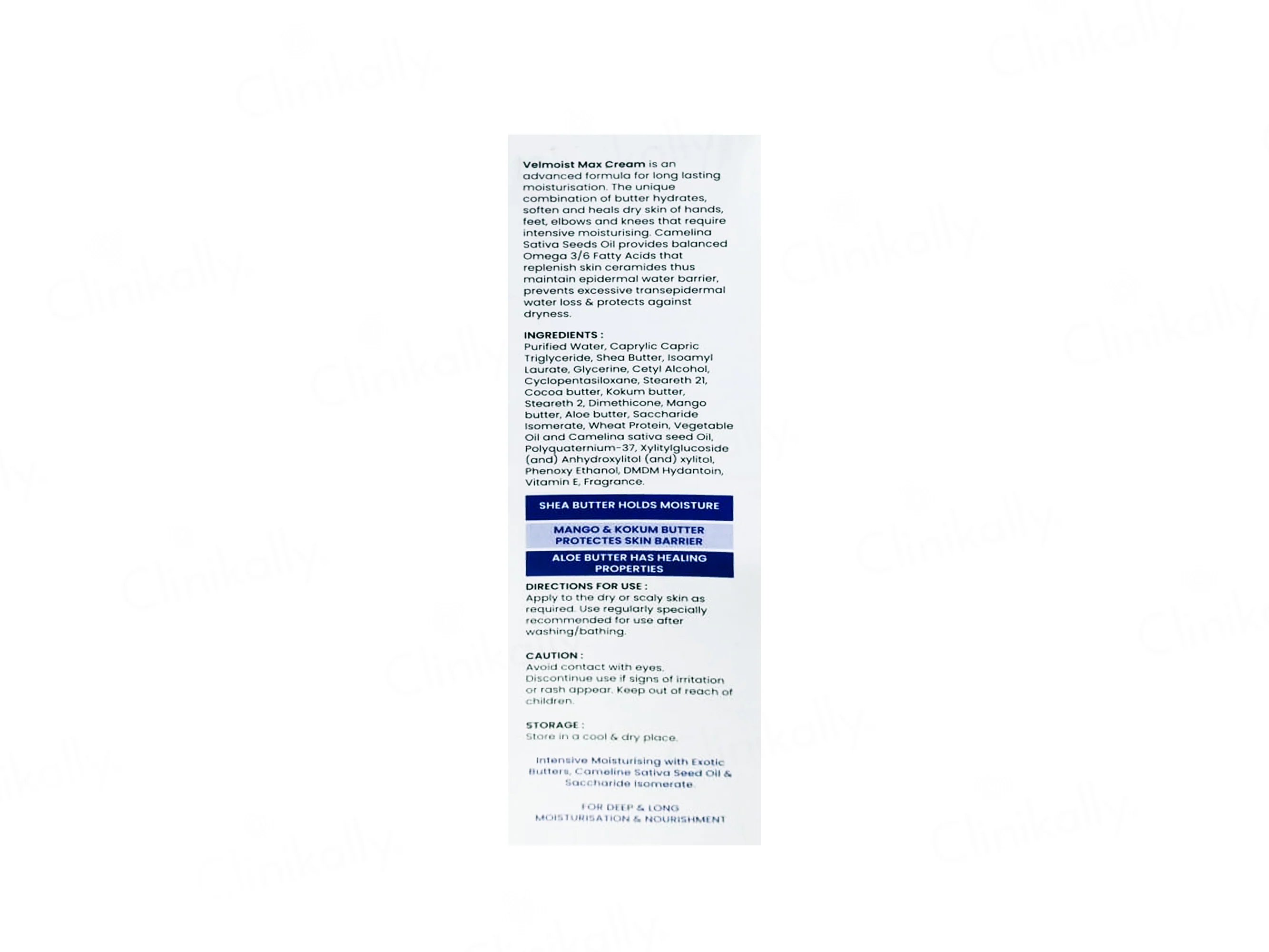 Velmoist Max Intensive Moisturising Cream For Dry & Sensitive Skin - Image 2