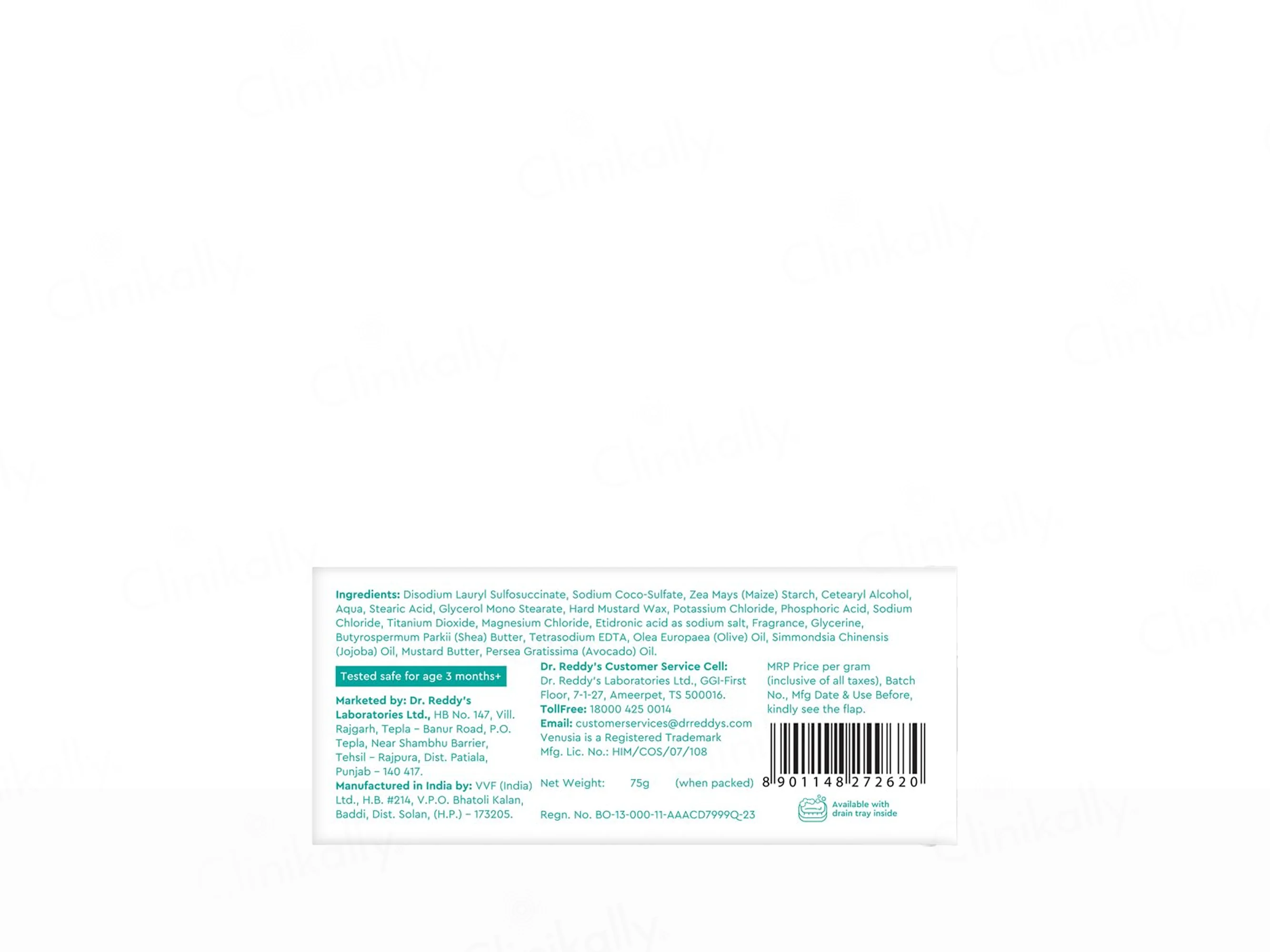 Venusia Hydrating Cleanser Syndet Bar - Image 3