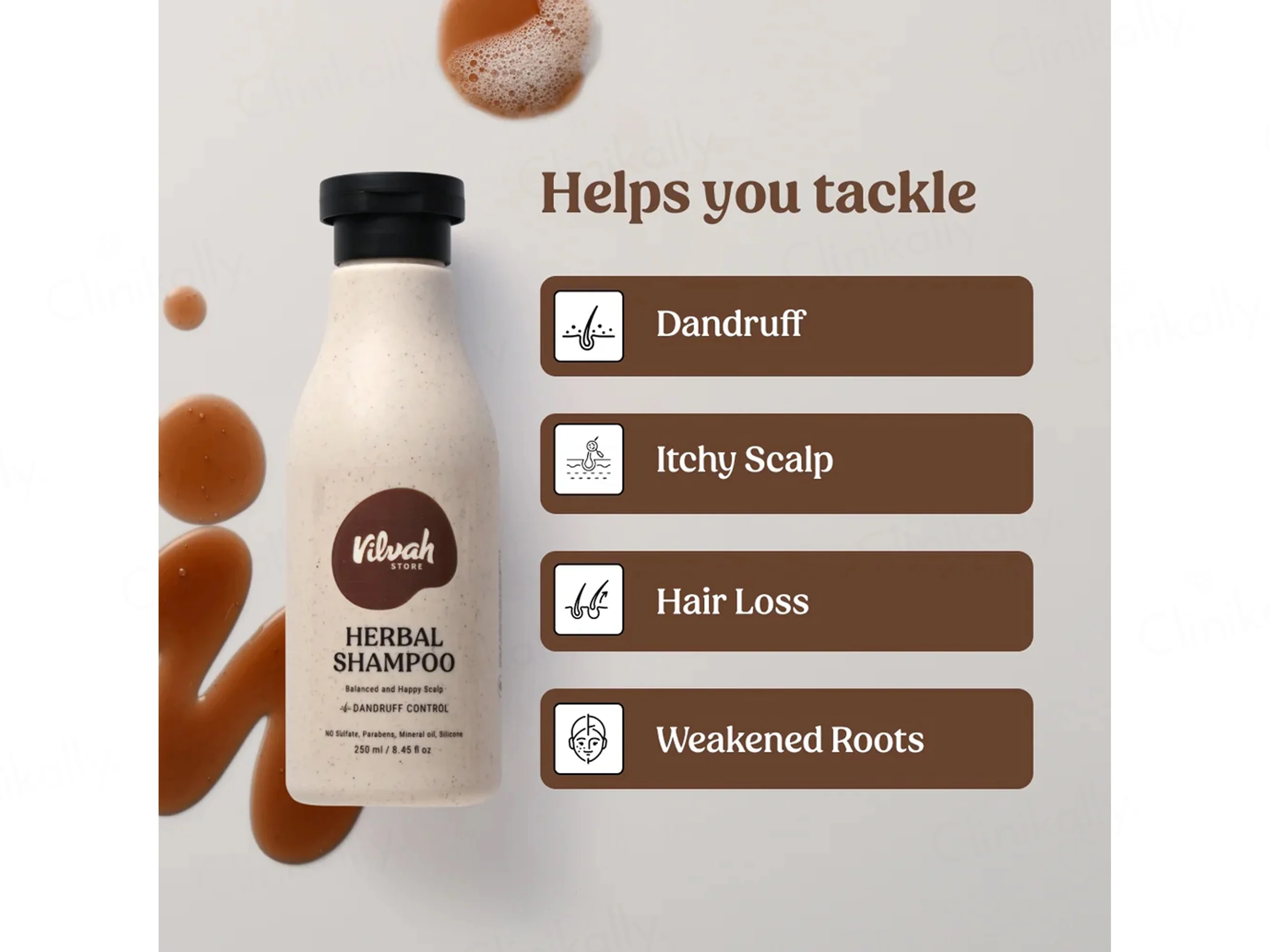 Vilvah Store Herbal Dandruff Control Shampoo - Image 3