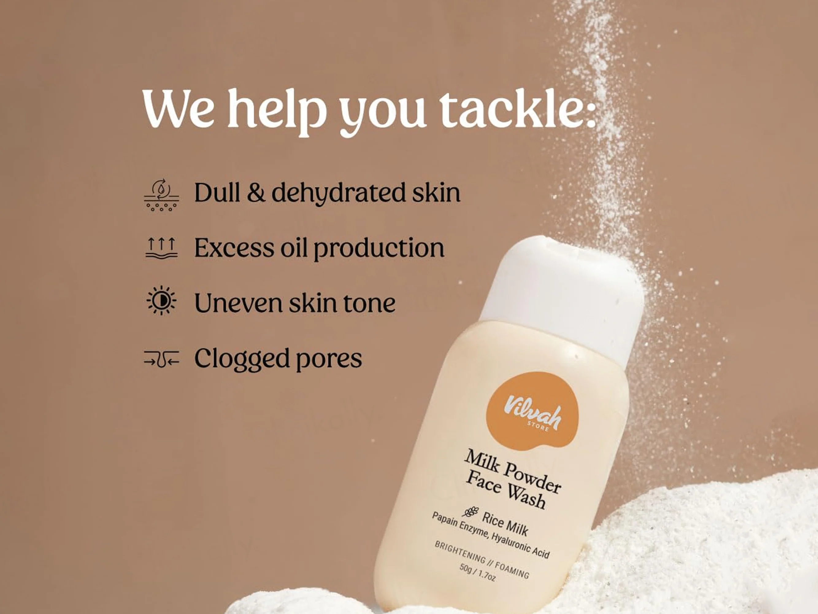 Vilvah Store Milk Powder Face Wash - Image 4