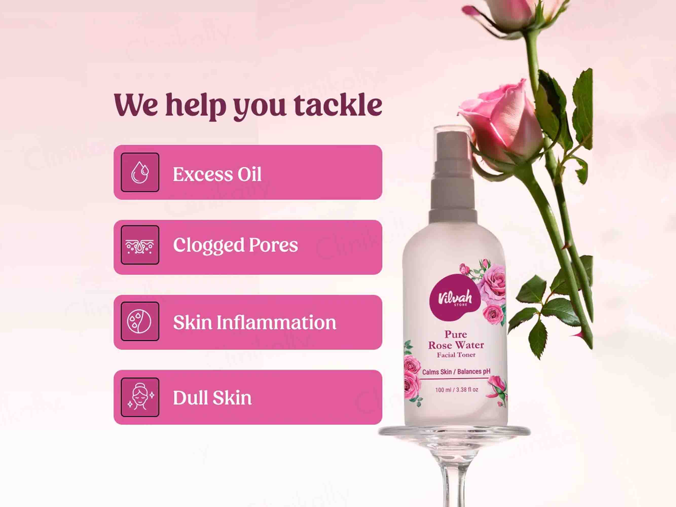 Vilvah Store Pure Rose Water Facial Toner - Image 4