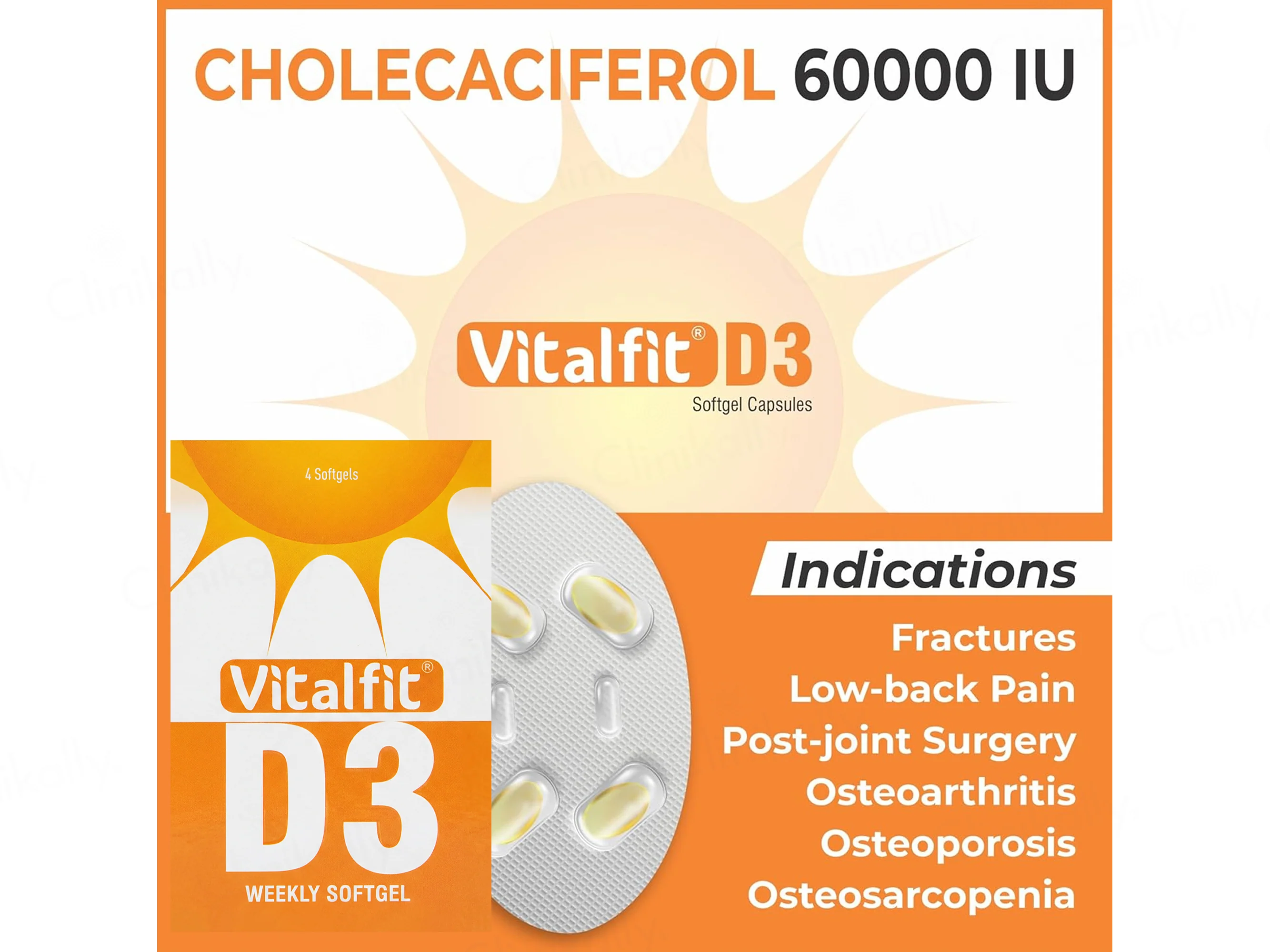 Vitalfit D3 60000 IU Weekly Softgel Capsule - Image 4