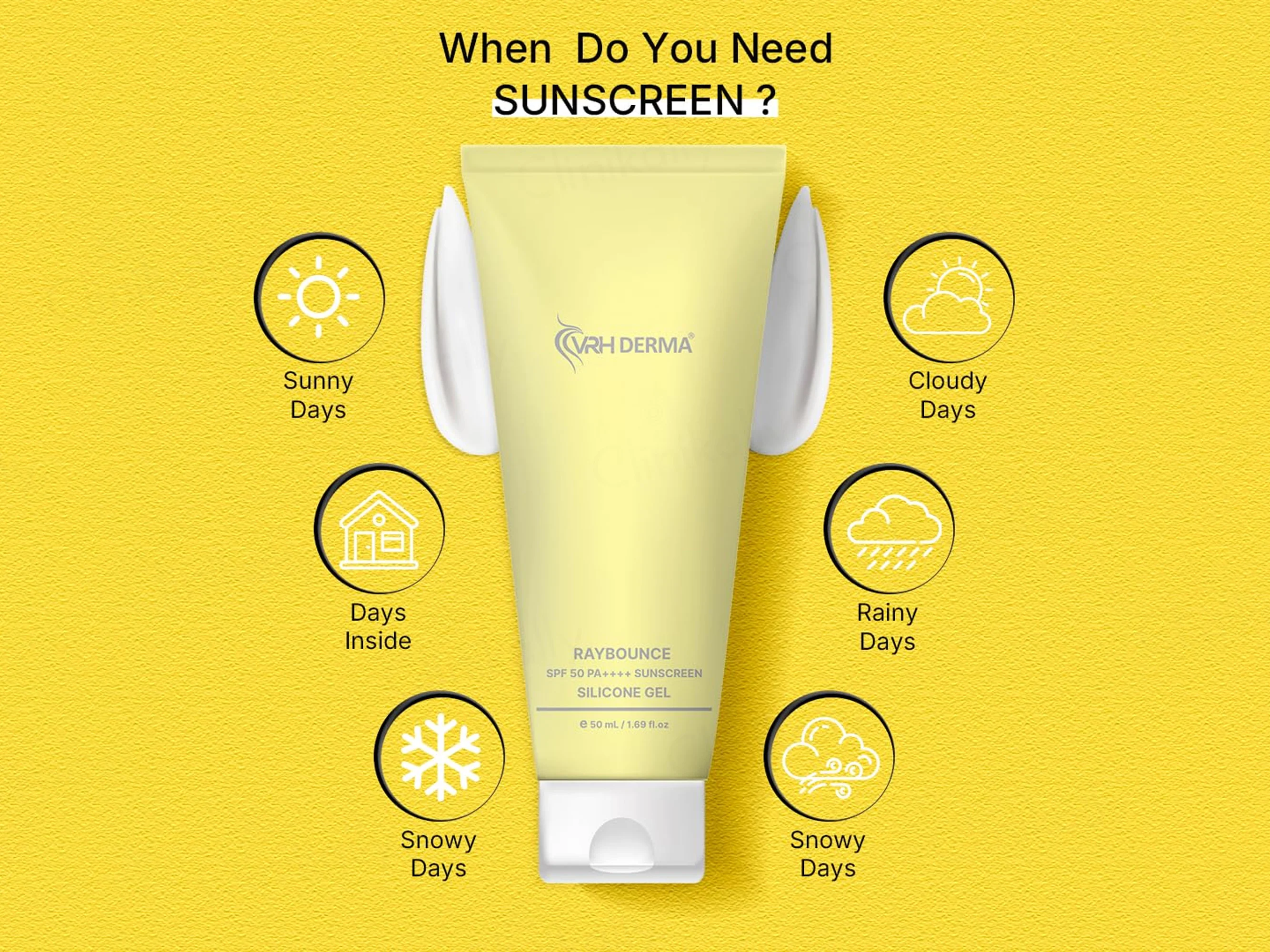 VRH Raybounce SSG 3 Silicone Sunscreen Gel SPF 50 PA++++ - Image 3