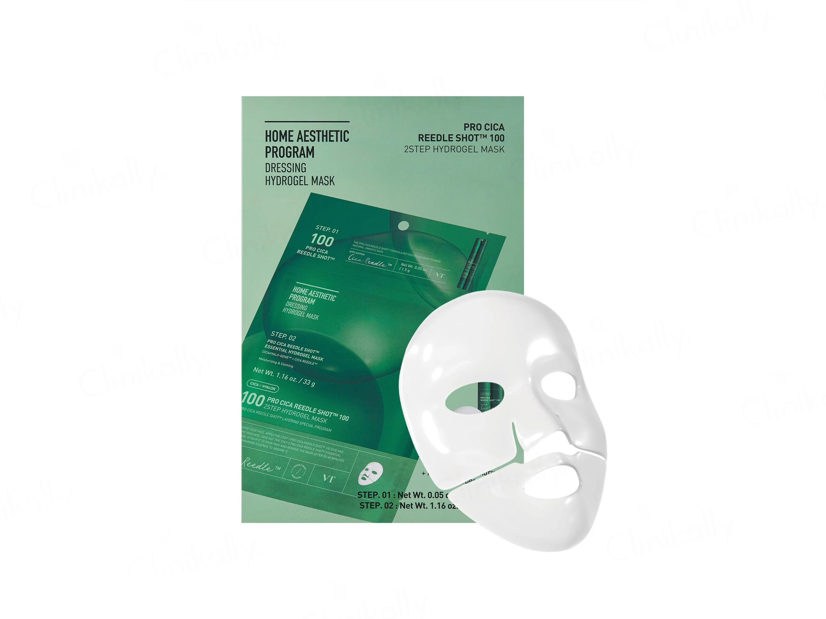 VT Cosmetics 100 Pro Cica Reedle Shot 2-Step Hydrogel Face Mask Kit - Image 2