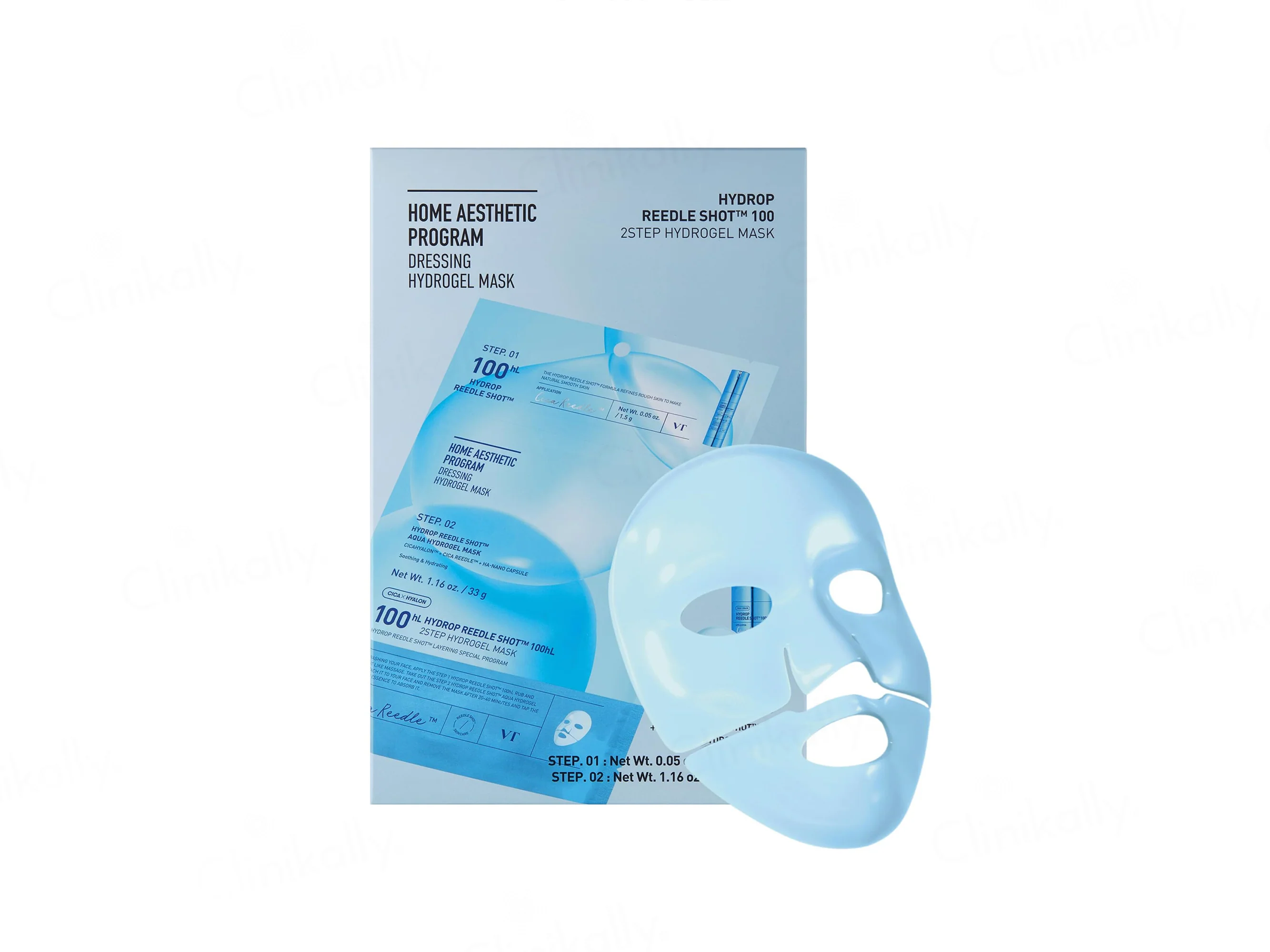 VT Cosmetics 100hL Hydrop Reedle Shot 2-Step Hydrogel Face Mask Kit - Image 3
