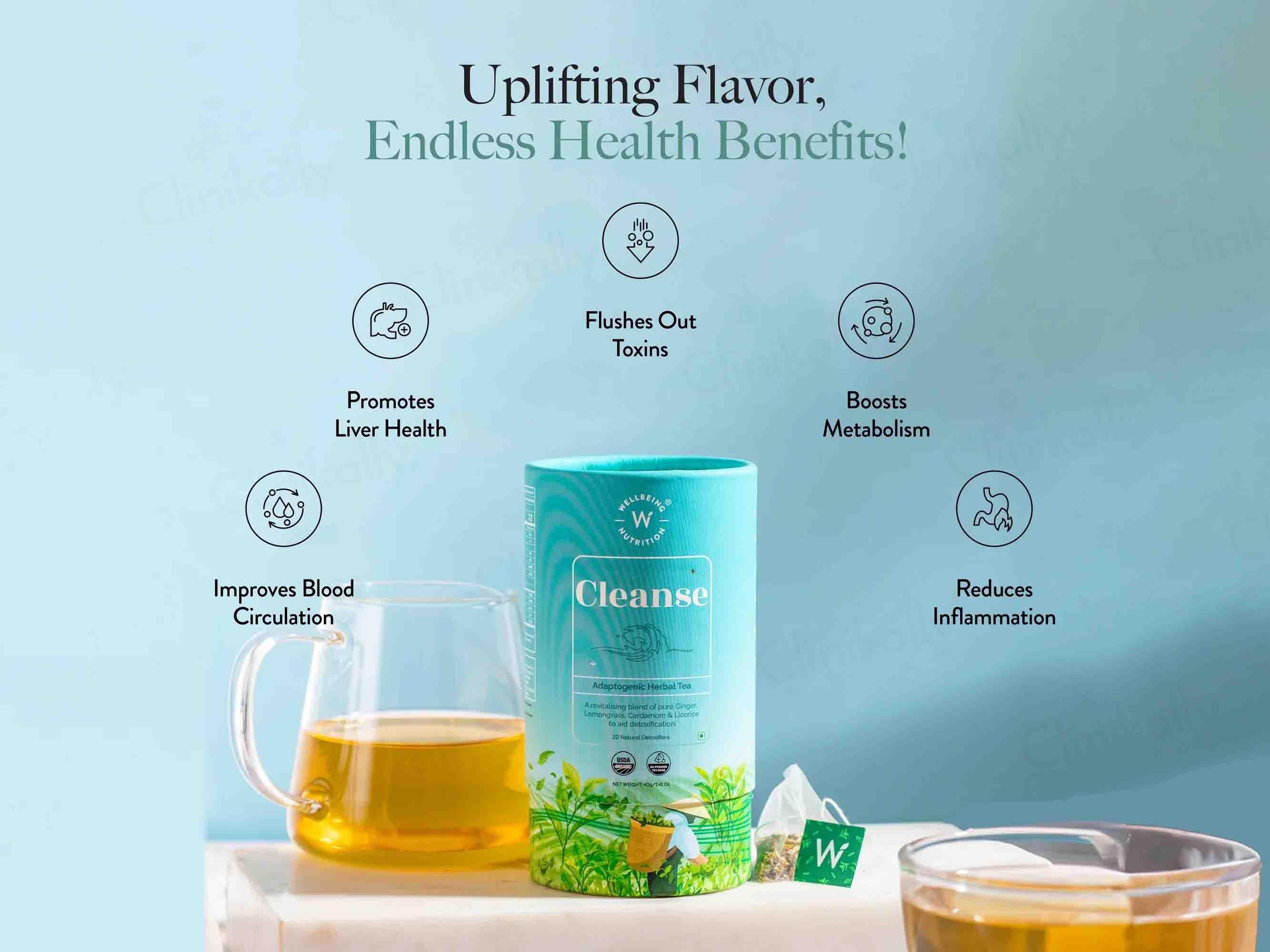 Wellbeing Nutrition Cleanse Adaptogenic Herbal Tea - Image 2