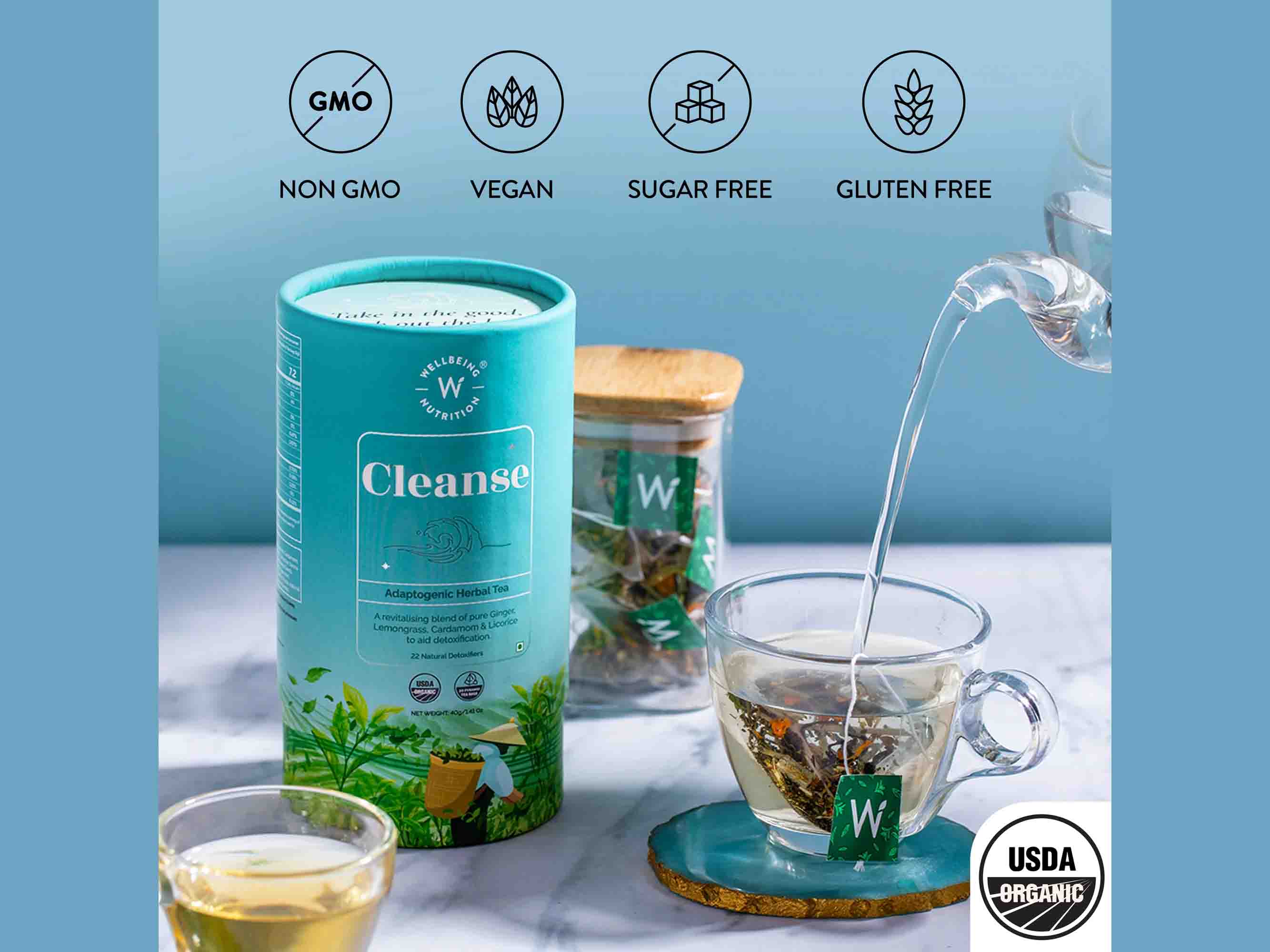 Wellbeing Nutrition Cleanse Adaptogenic Herbal Tea - Image 6