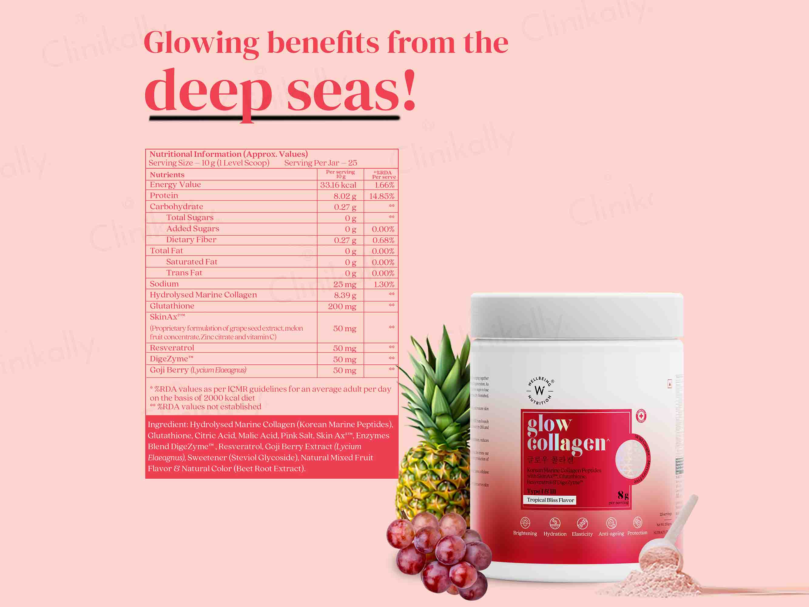 Wellbeing Nutrition Glow Korean Marine Collagen Powder - Tropical Bliss Flavour - Image 5
