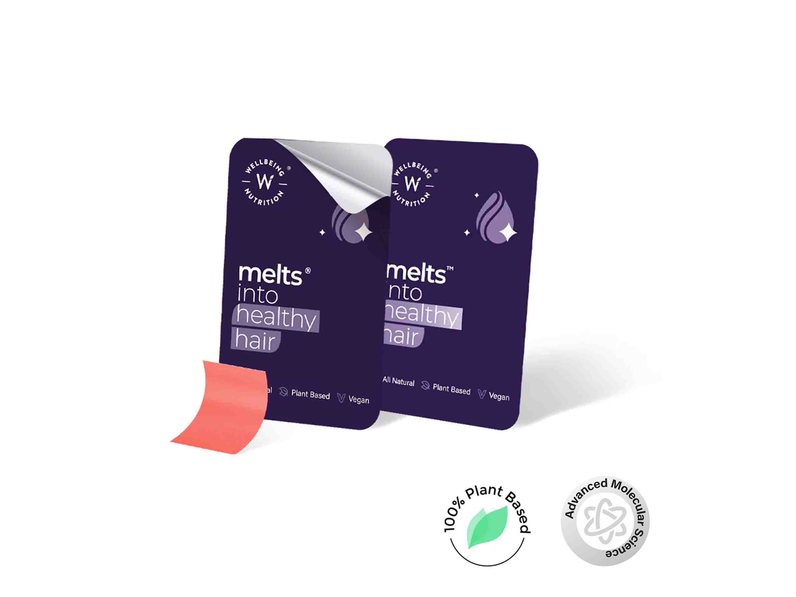 Wellbeing Nutrition Melts Into Healthy Hair Oral Strip - Tropical Watermelon Flavour - Image 6
