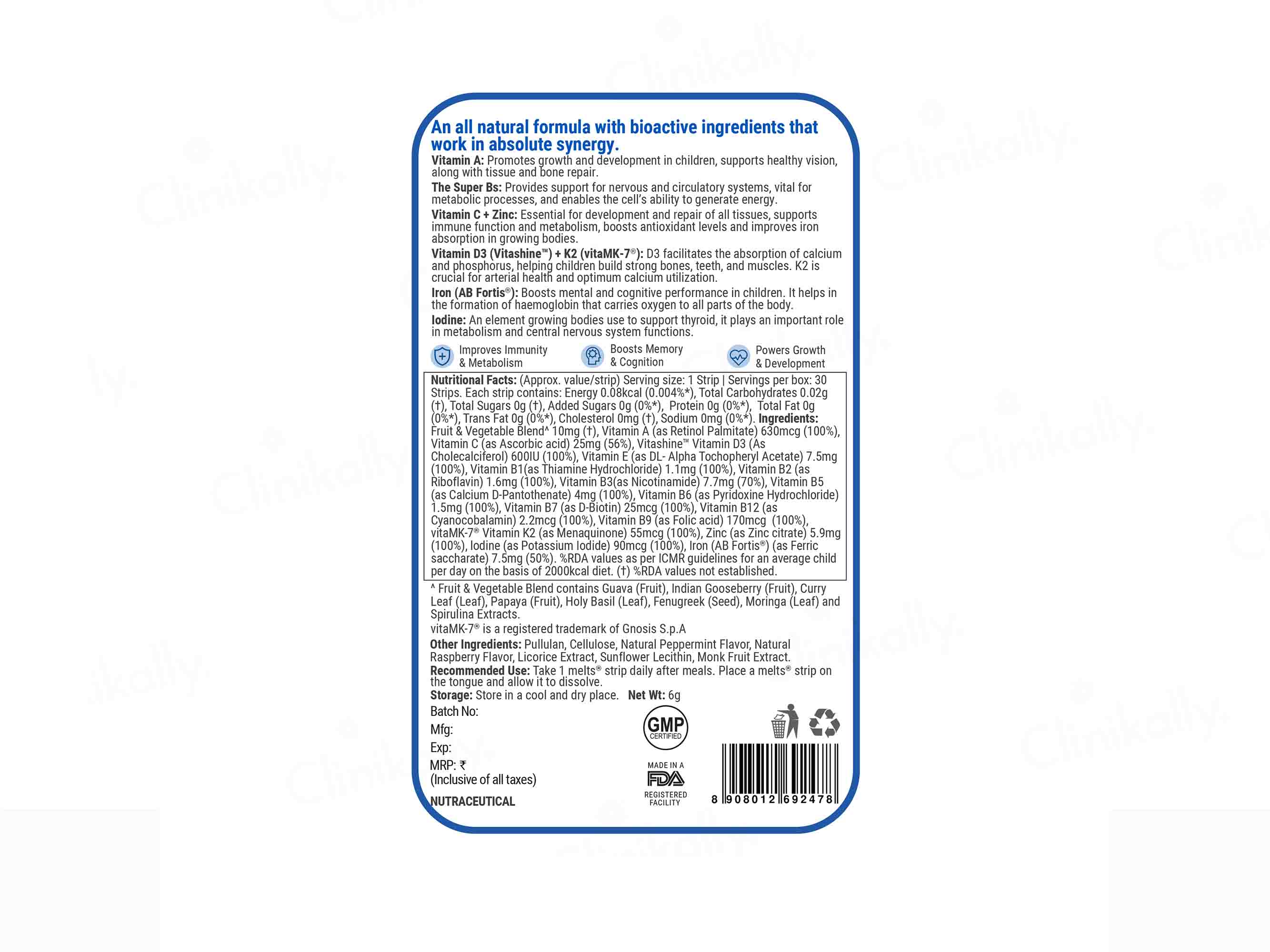 Wellbeing Nutrition Melts Into Multivitamins Oral Strip - Image 2
