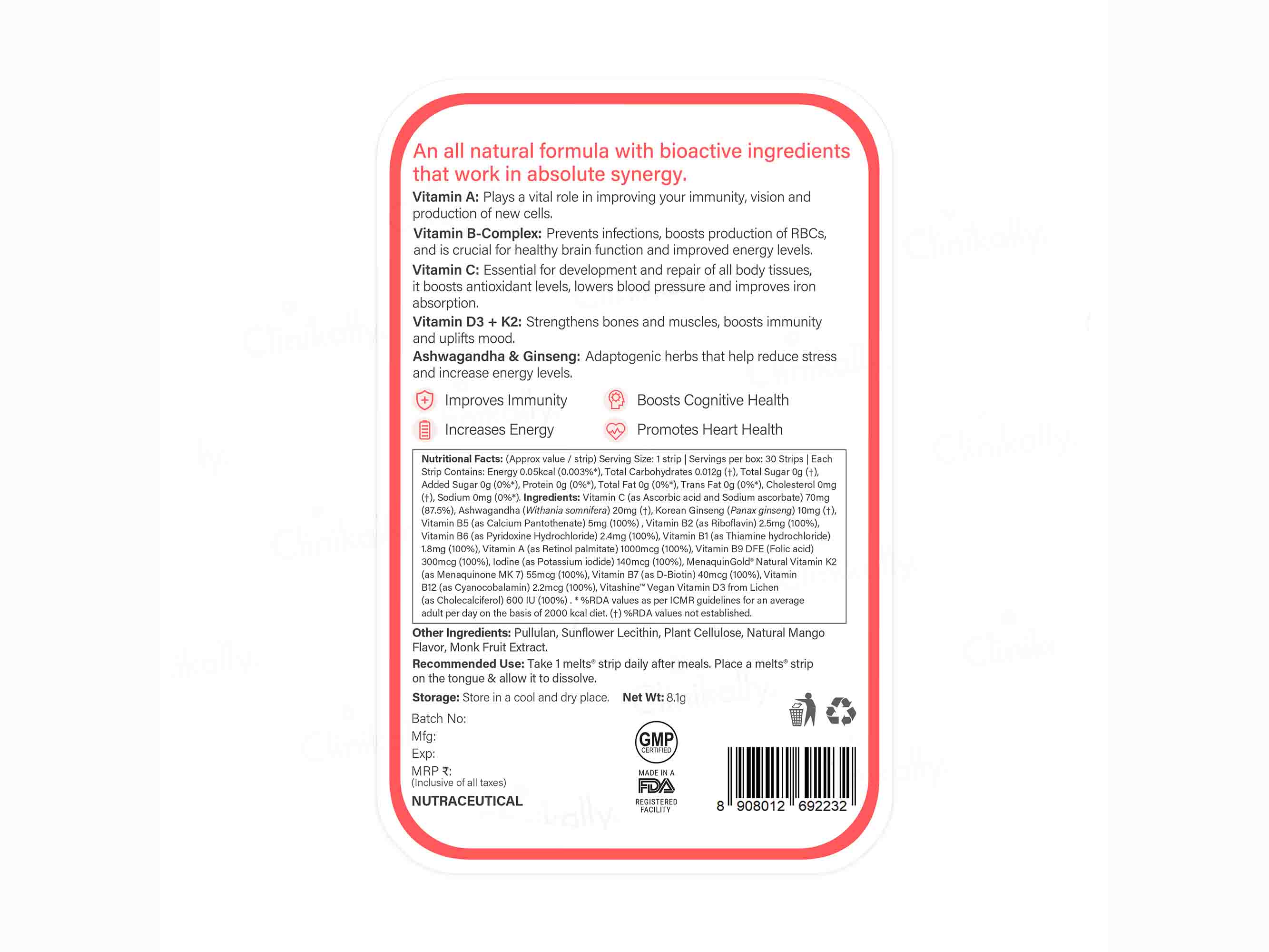 Wellbeing Nutrition Melts Into Multivitamins Oral Strip - Image 8