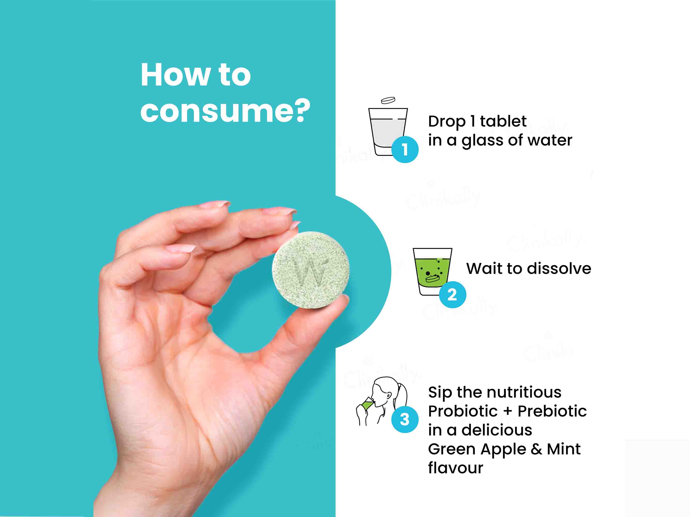 Wellbeing Nutrition Probiotic + Prebiotic Tablet - Green Apple & Peppermint Flavour - Image 8