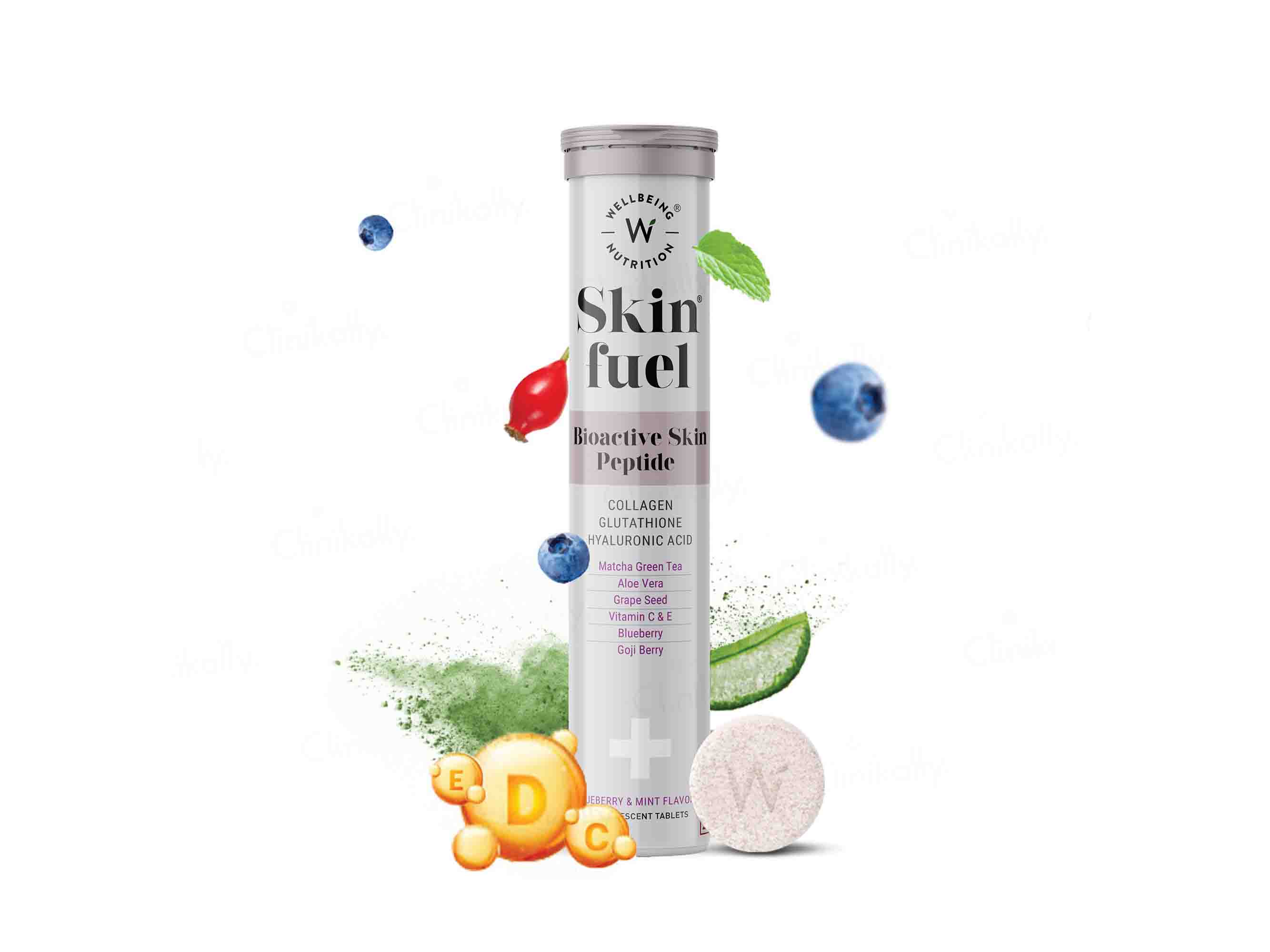 Wellbeing Nutrition Skin Fuel Tablet - Blueberry & Mint Flavour - Image 2