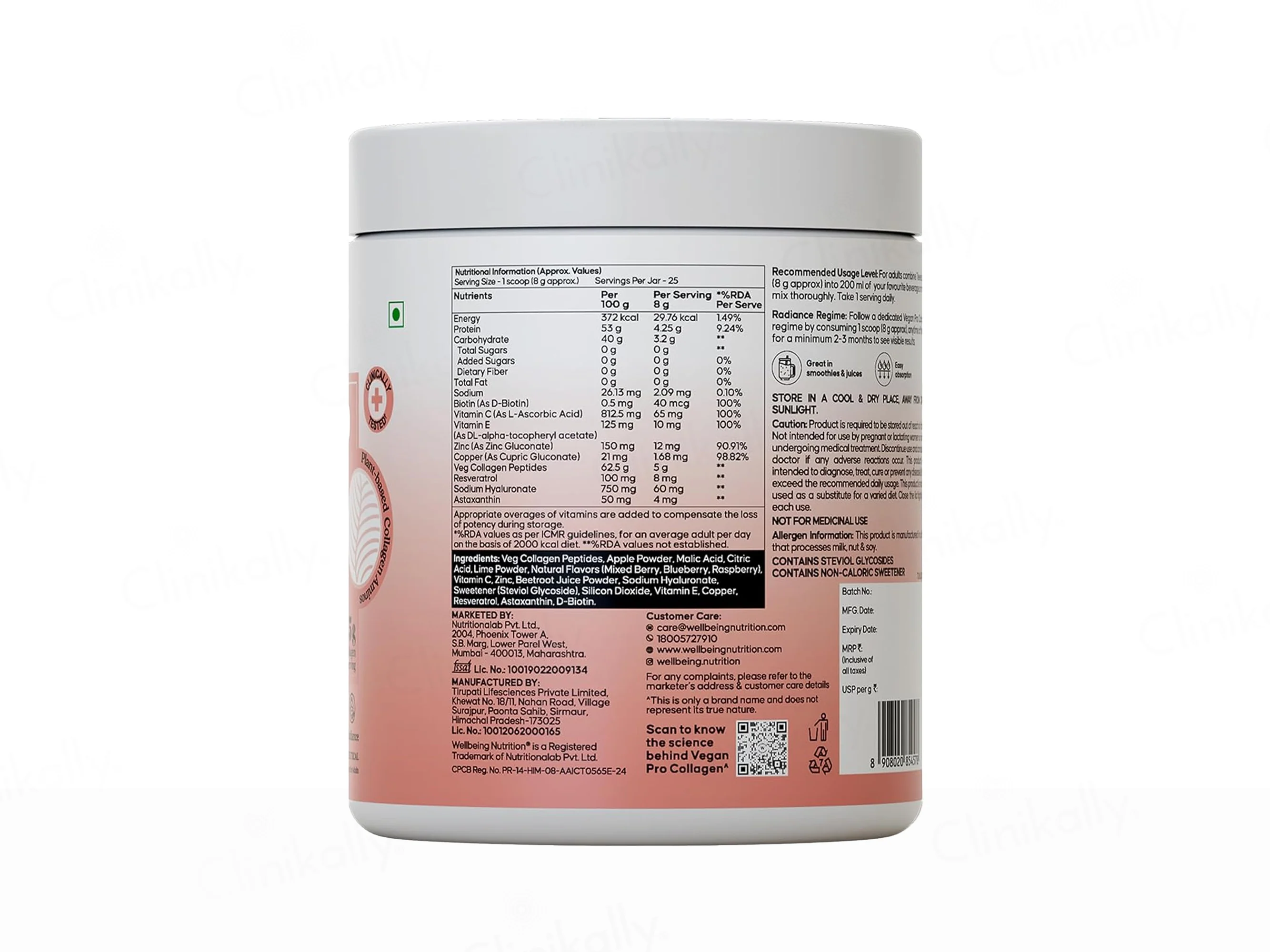 Wellbeing Nutrition Vegan Pro Collagen Powder - Mixed Berries Flavour - Image 7