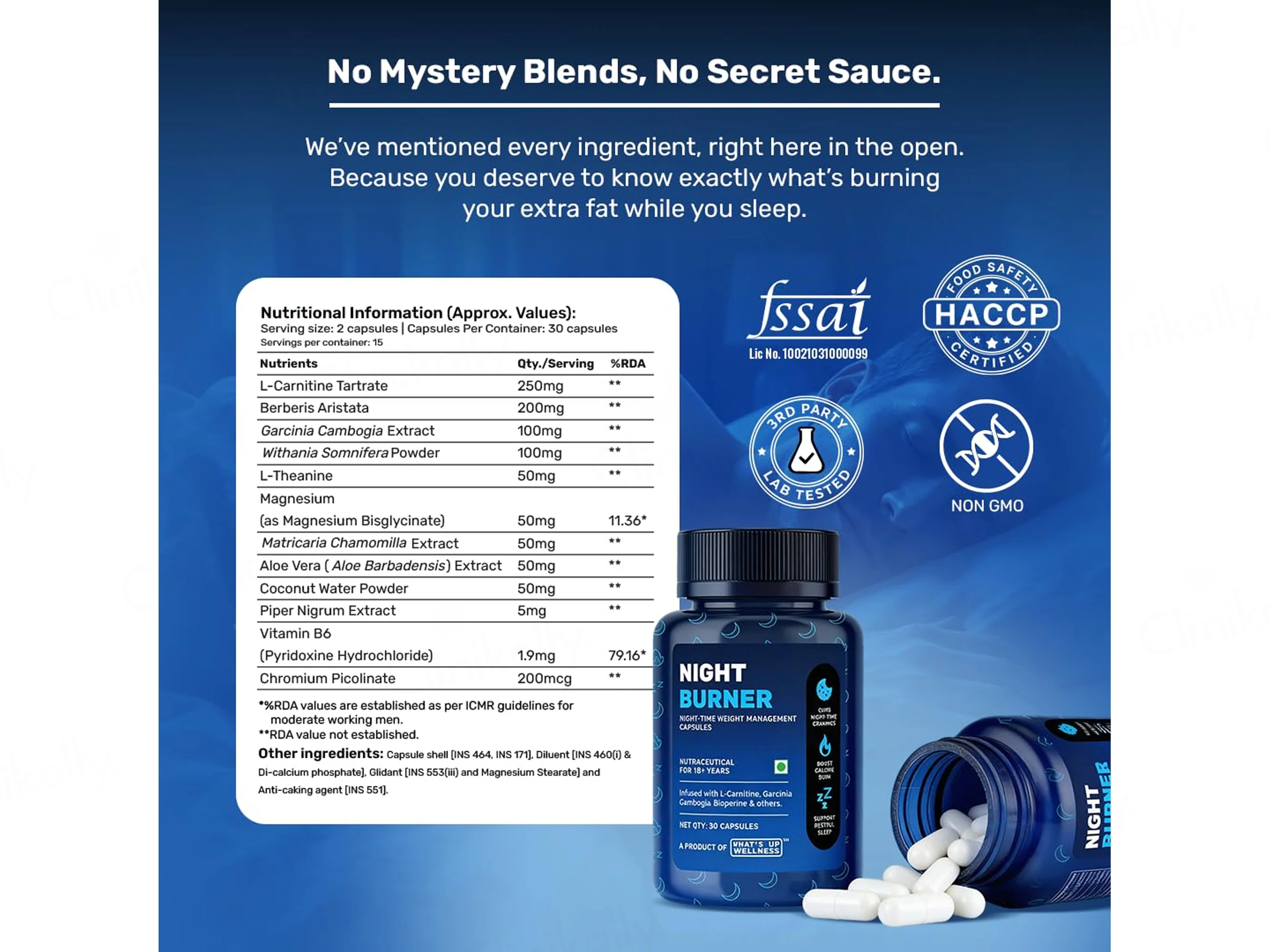 What's Up Wellness Night Burner Nutraceutical Capsule - Image 7