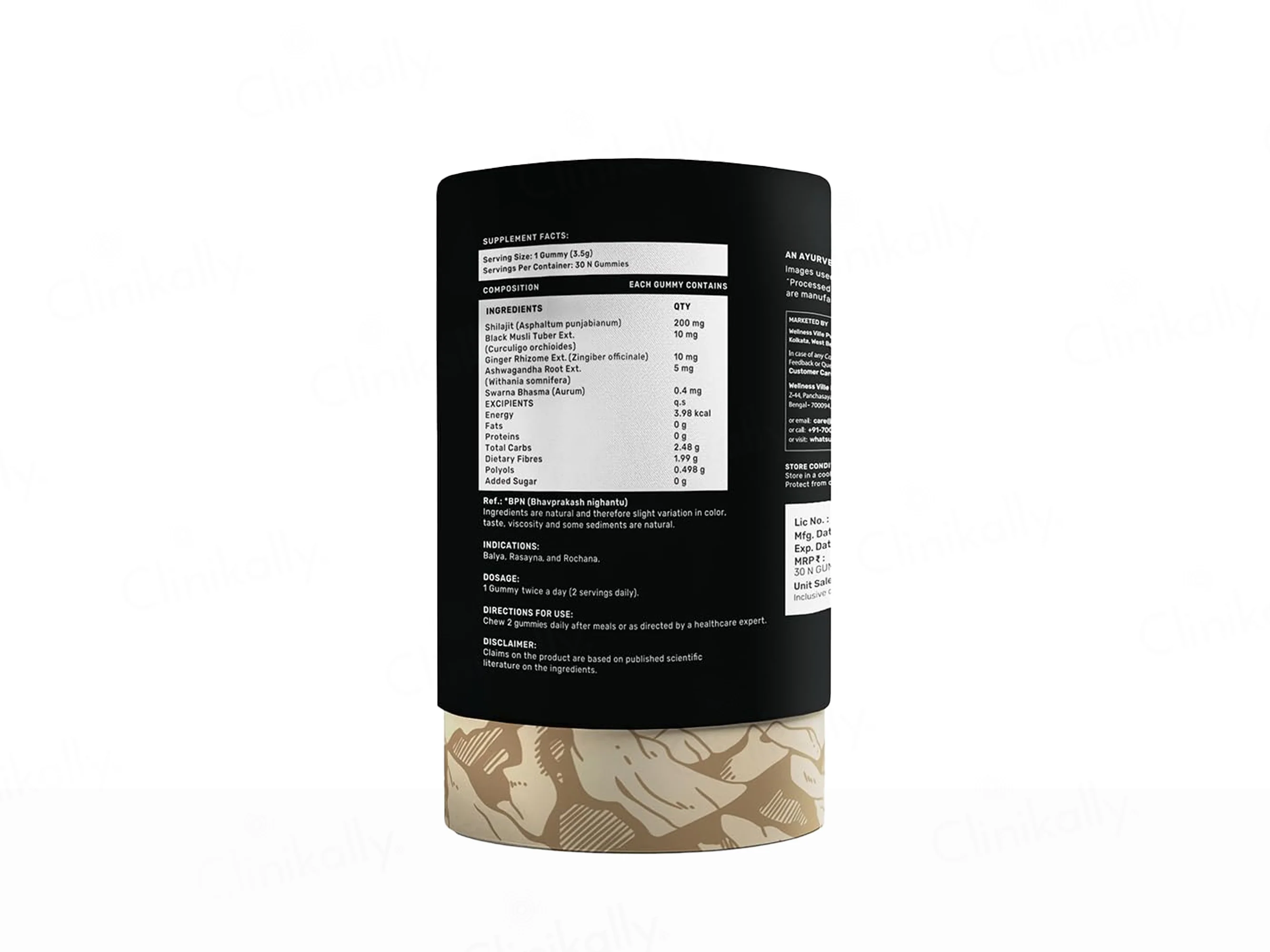 What's Up Wellness Shilajit Resin Nutraceutical Gummies With Gold Dust - Imli Flavour - Image 2