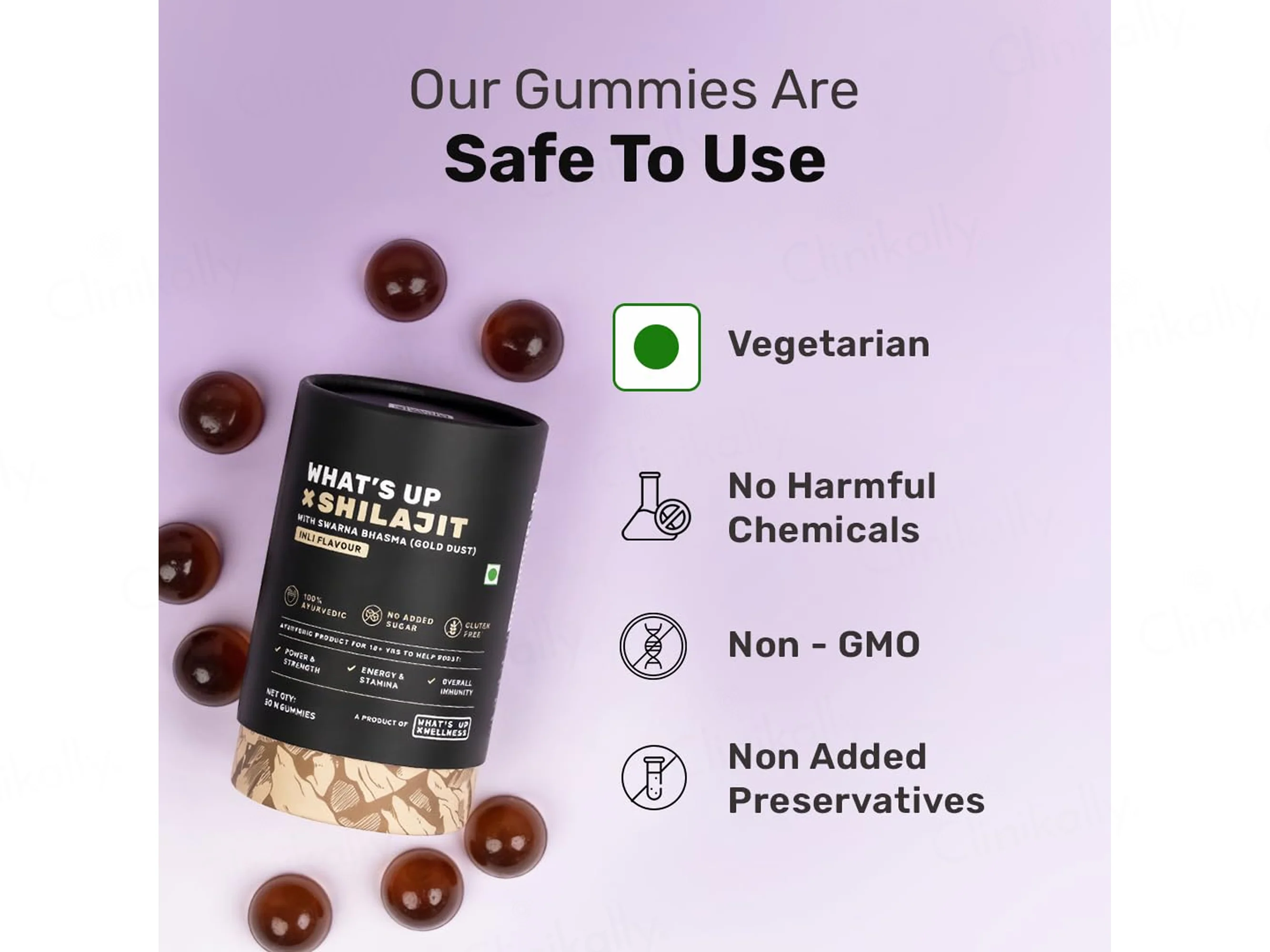 What's Up Wellness Shilajit Resin Nutraceutical Gummies With Gold Dust - Imli Flavour - Image 6
