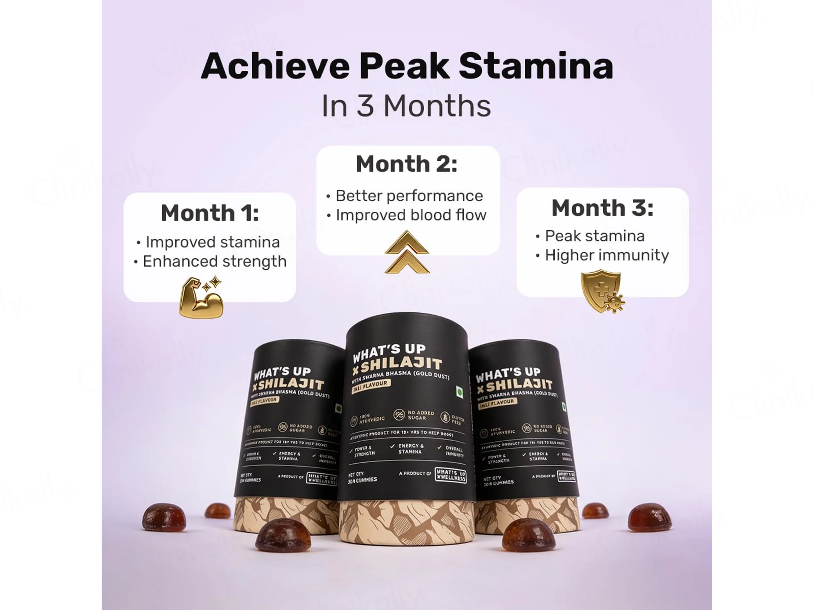 What's Up Wellness Shilajit Resin Nutraceutical Gummies With Gold Dust - Imli Flavour - Image 8