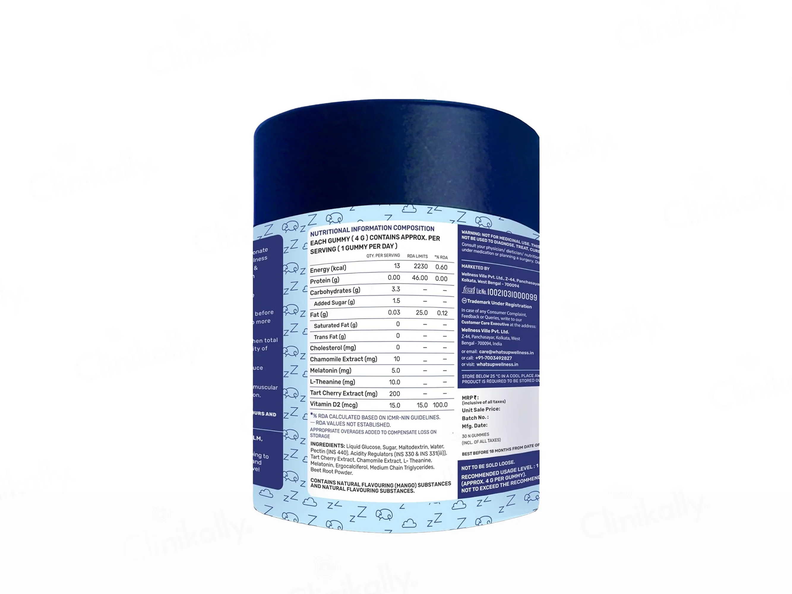 What's Up Wellness Sleep Nutraceutical Gummies - Mango Flavour - Image 7