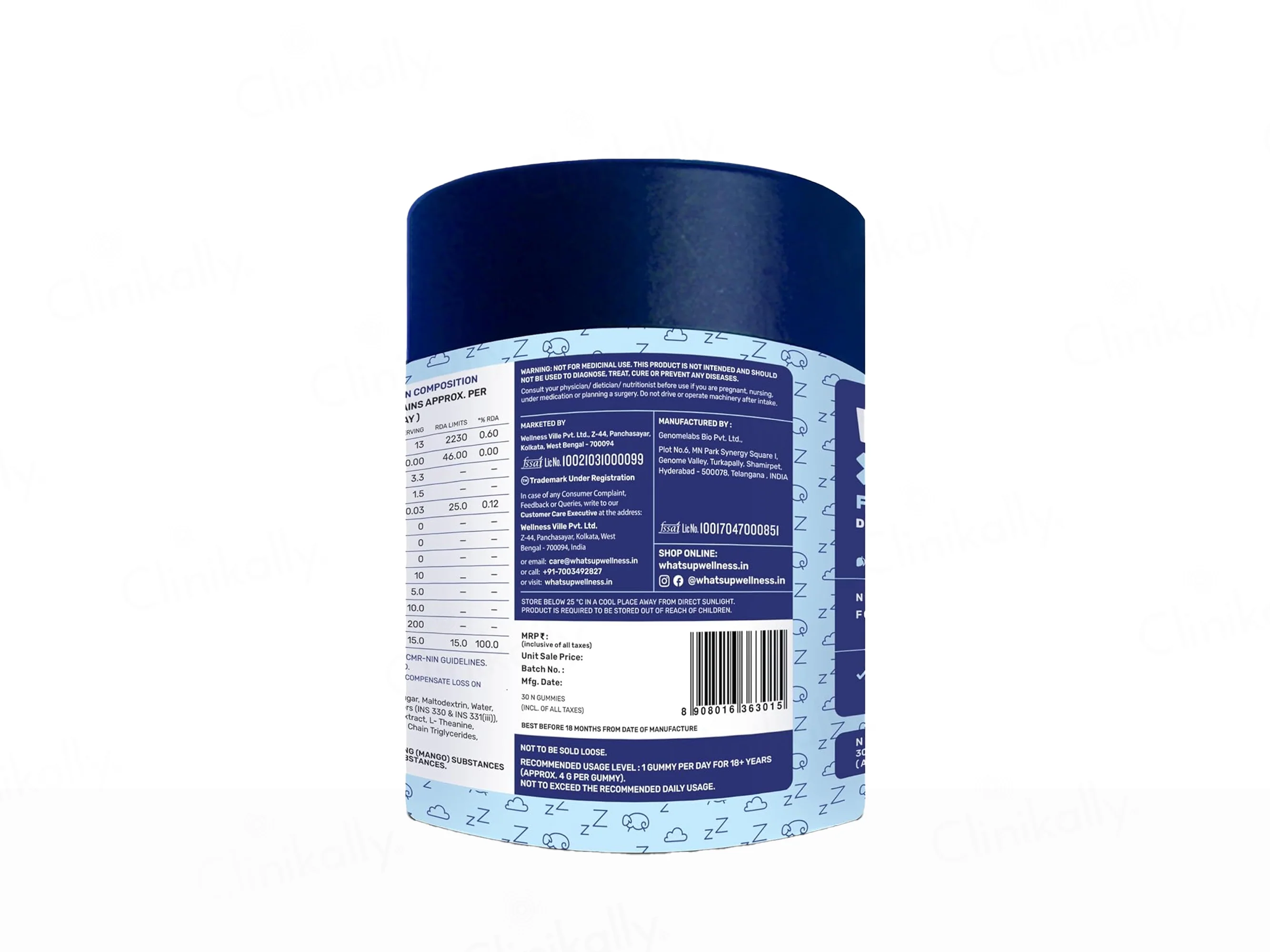 What's Up Wellness Sleep Nutraceutical Gummies - Mango Flavour - Image 8