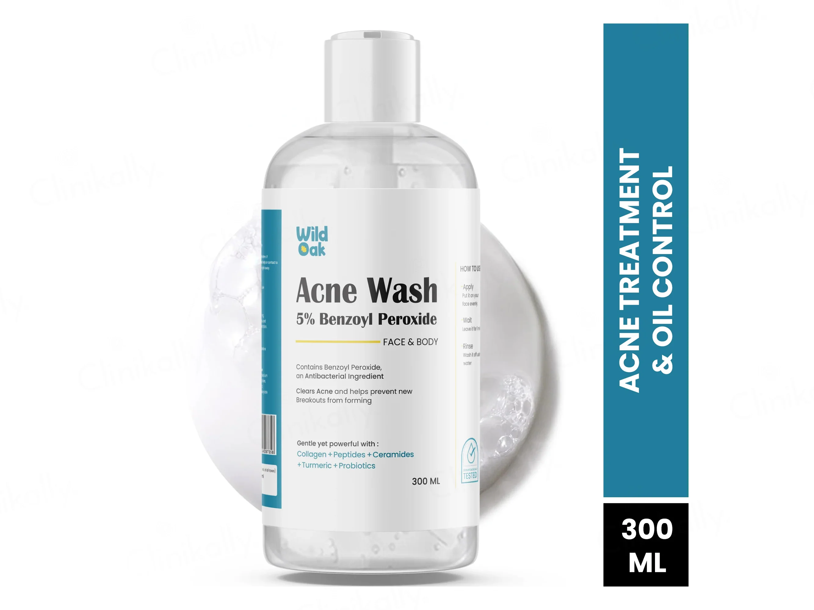 Wild Oak 5% Benzoyl Peroxide Acne Wash For Face & Body - Image 2