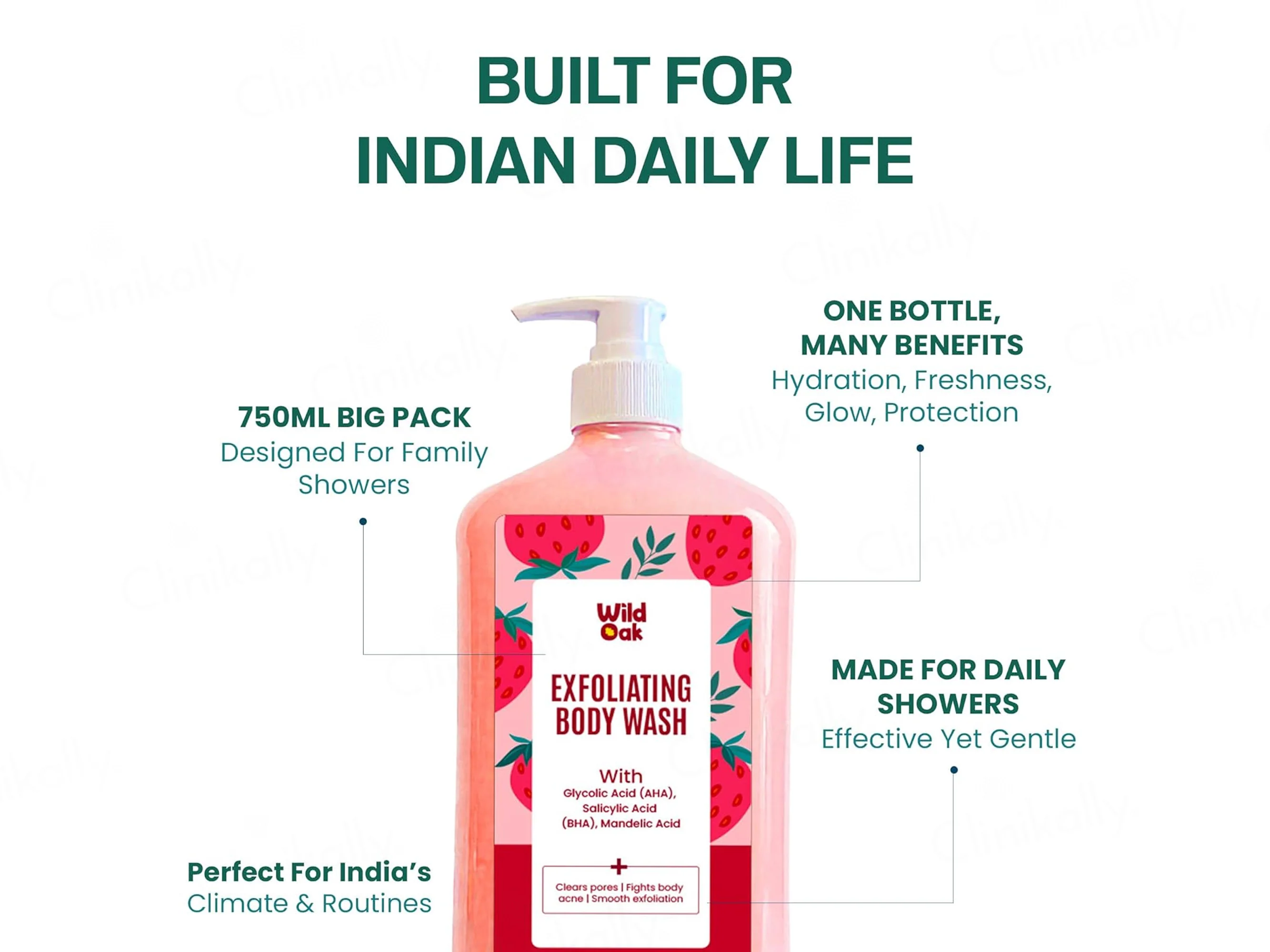 Wild Oak AHA BHA Exfoliating Body Wash - Image 5