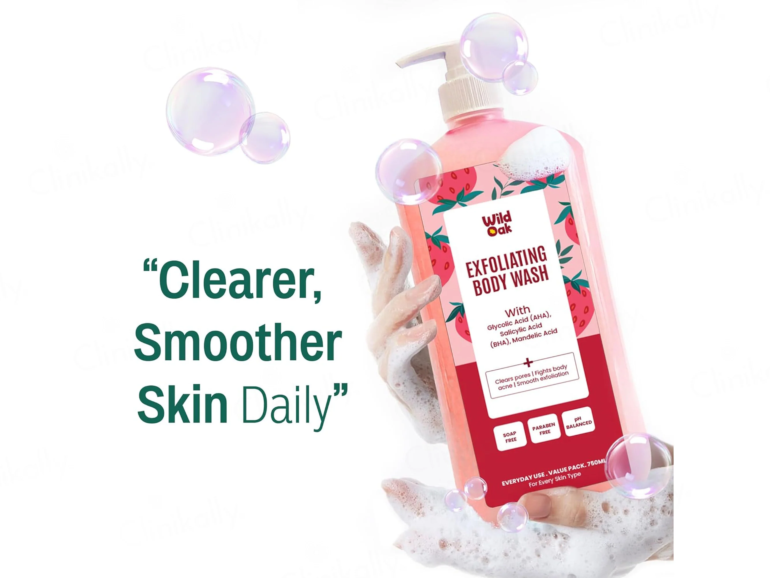 Wild Oak AHA BHA Exfoliating Body Wash - Image 7