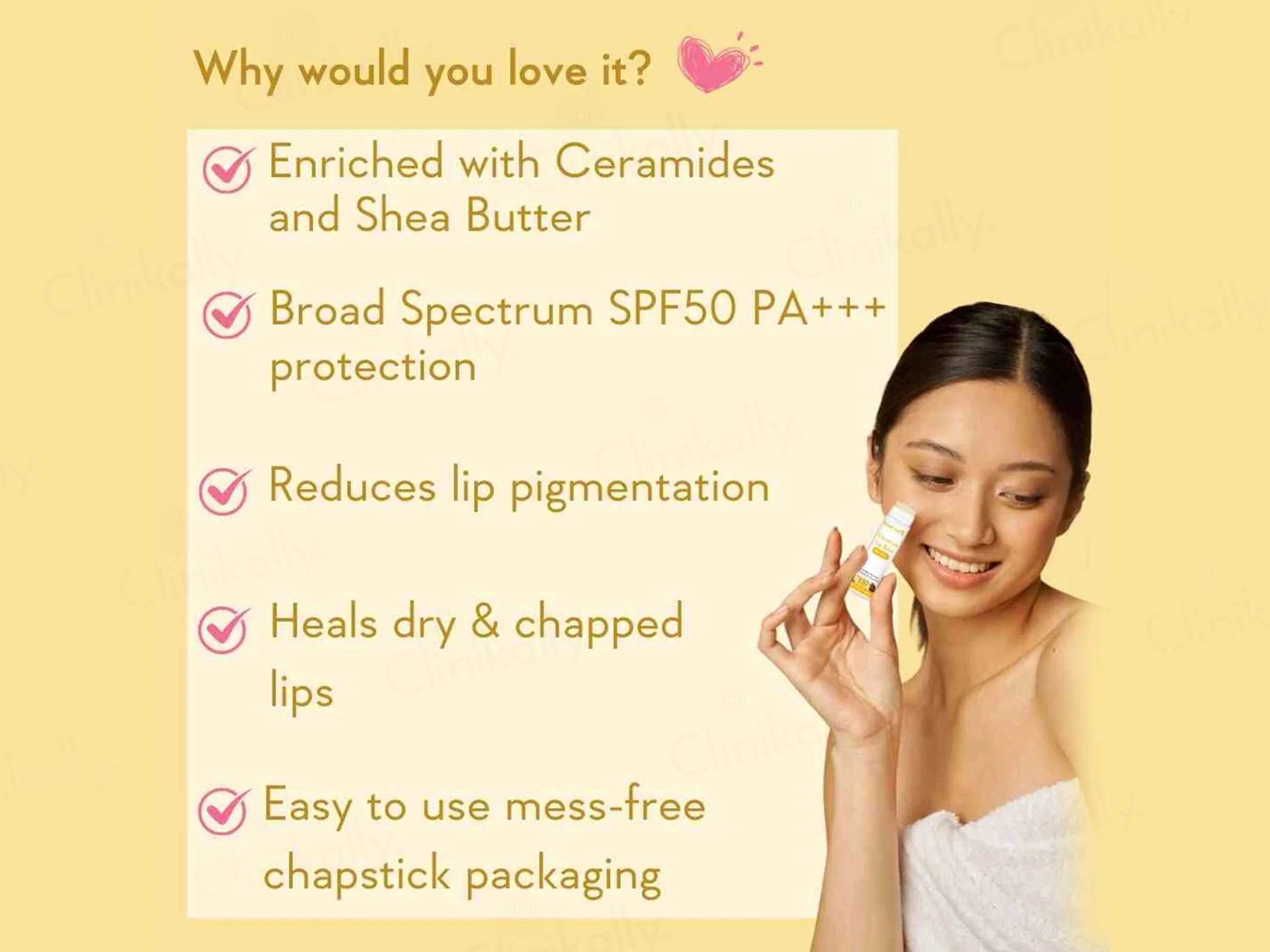 WishCare Ceramide Lip Balm - Natural SPF 50 PA+++ - Image 3