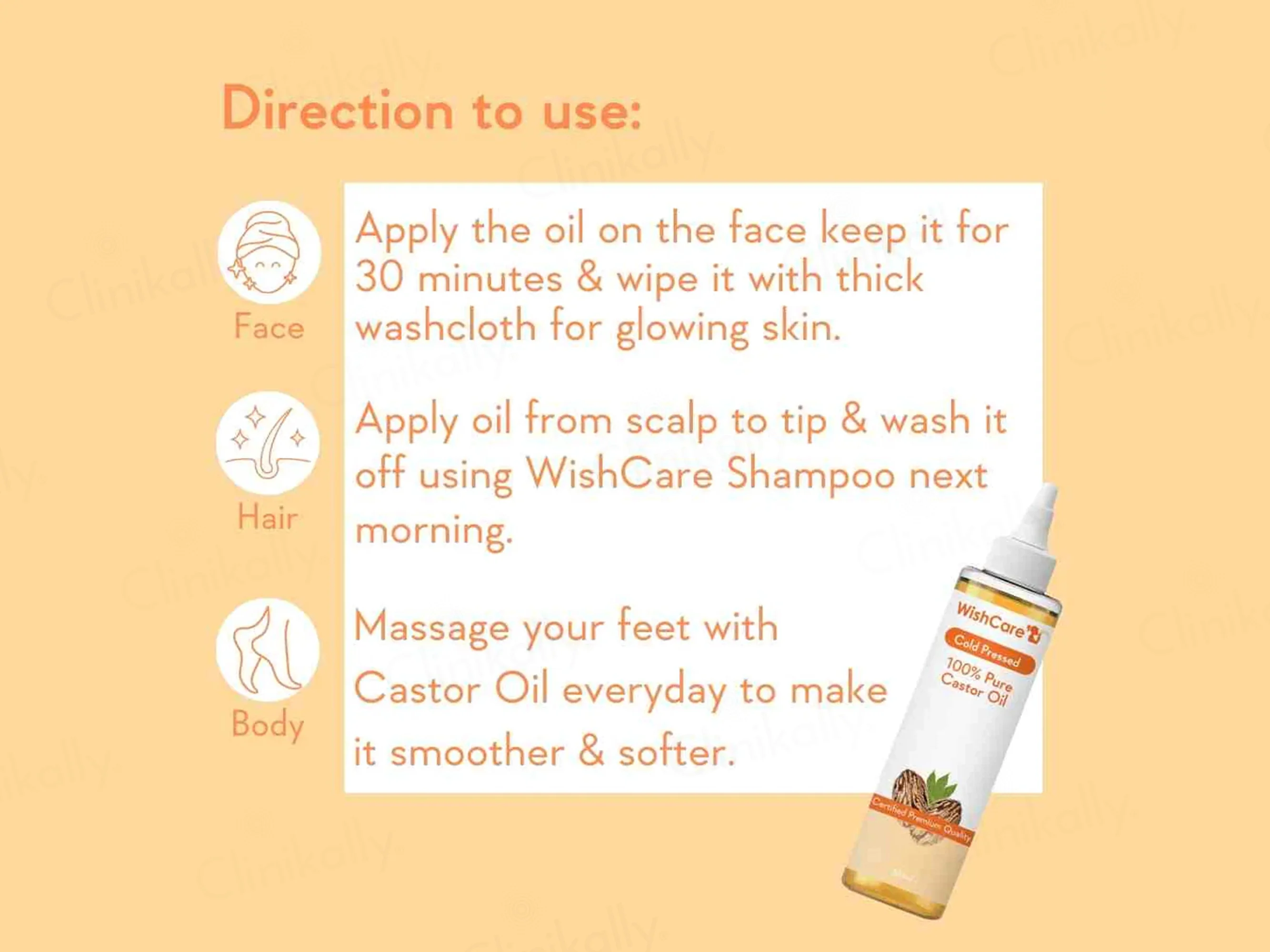 WishCare Cold Pressed 100% Pure Castor Oil - Image 5