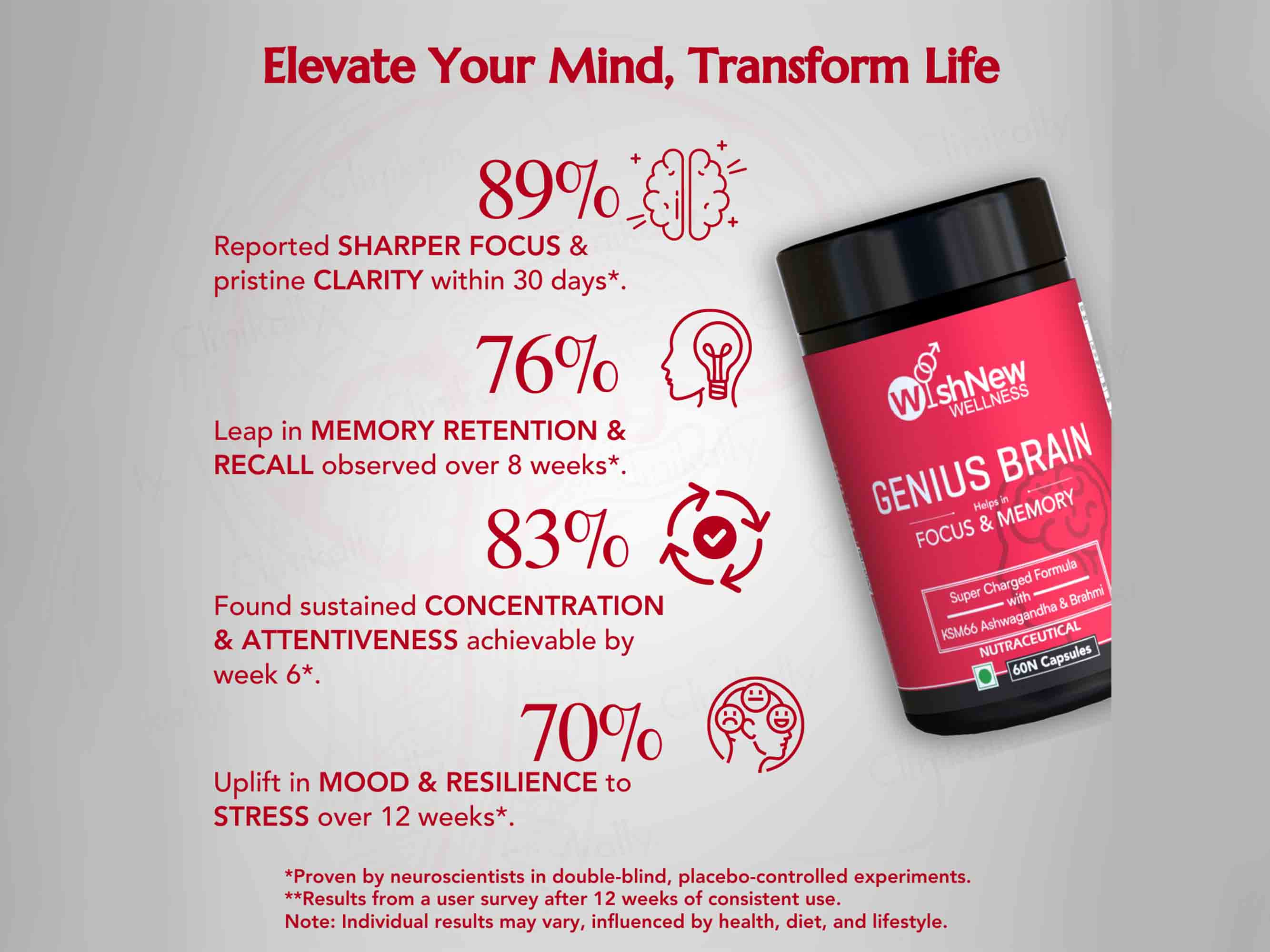 WishNew Wellness Genius Brain Focus & Memory Capsule - Image 2