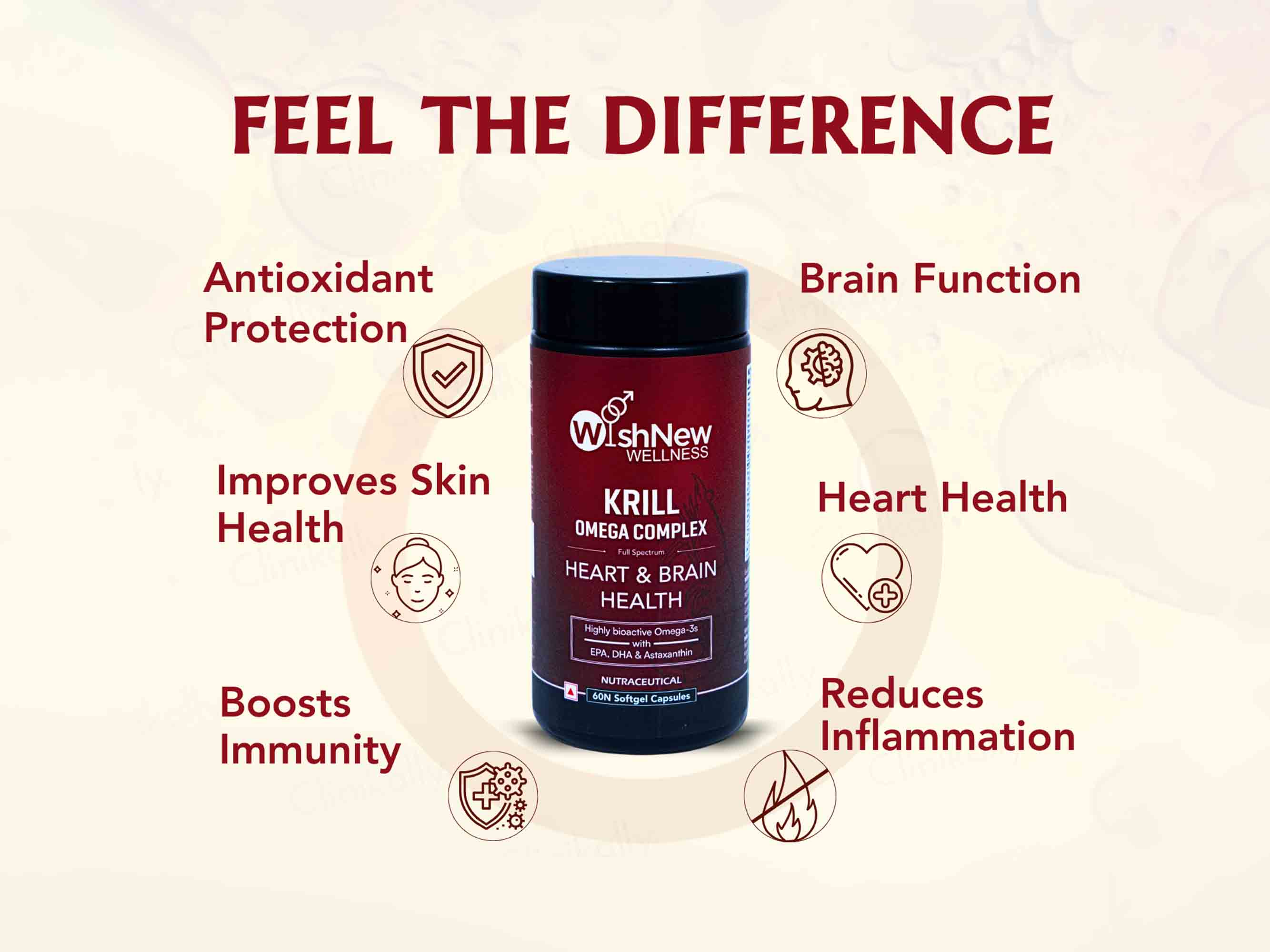 WishNew Wellness Krill Omega Complex Heart & Brain Health Softgel Capsule - Image 5