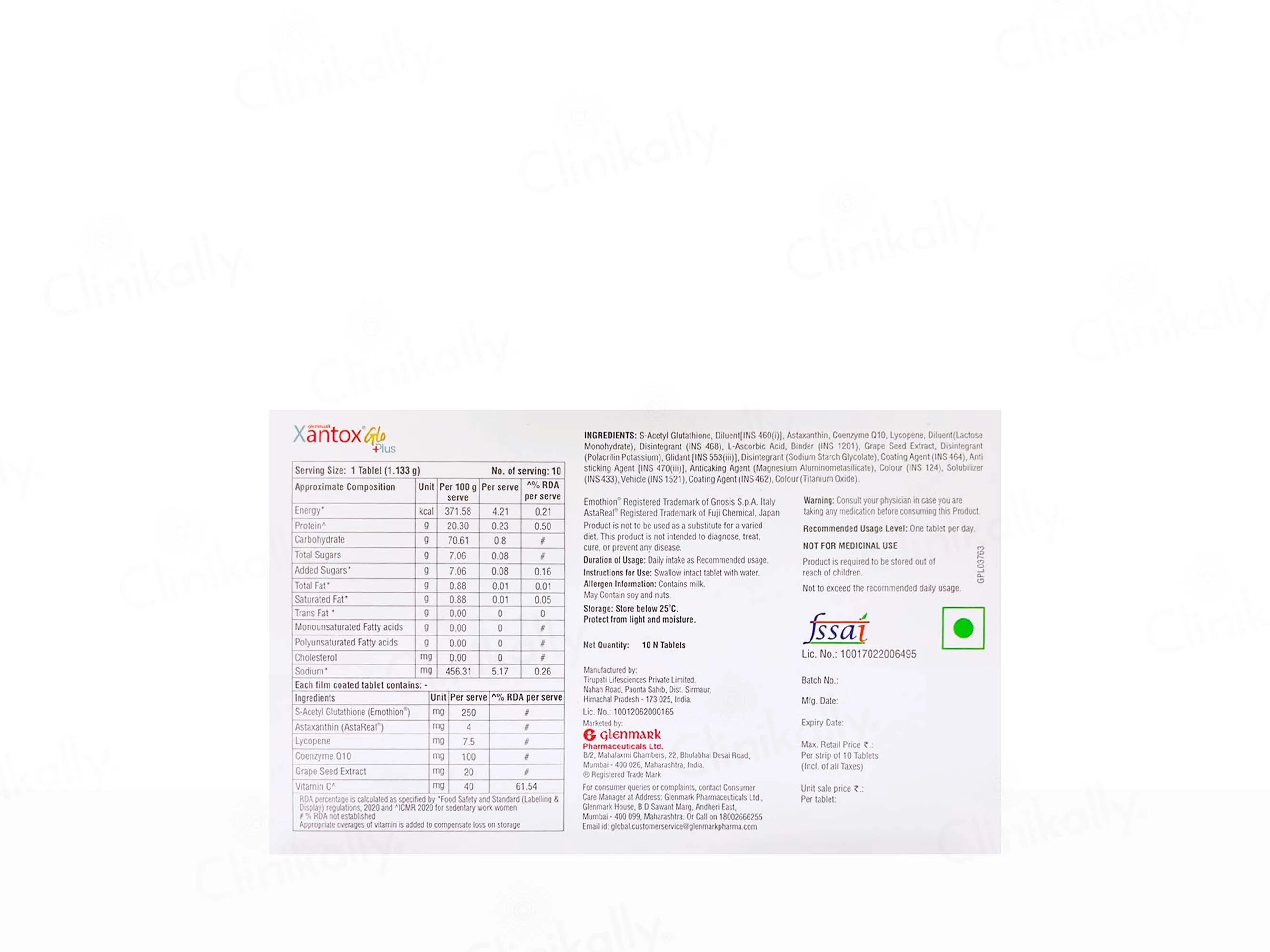 Xantox Glo Plus Tablet - Image 4