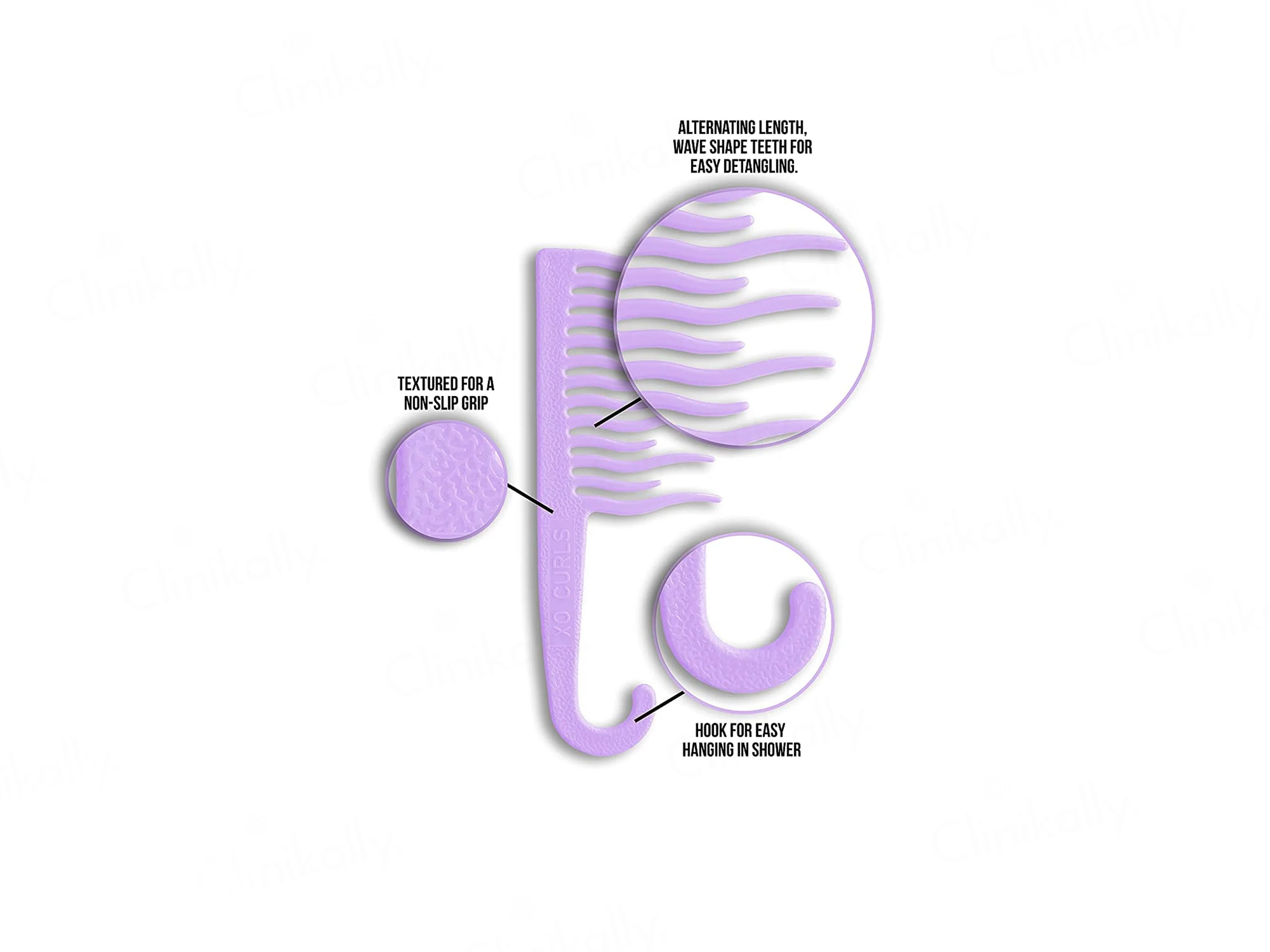 Xo Curls Shower Detangling Comb - Green - Image 3