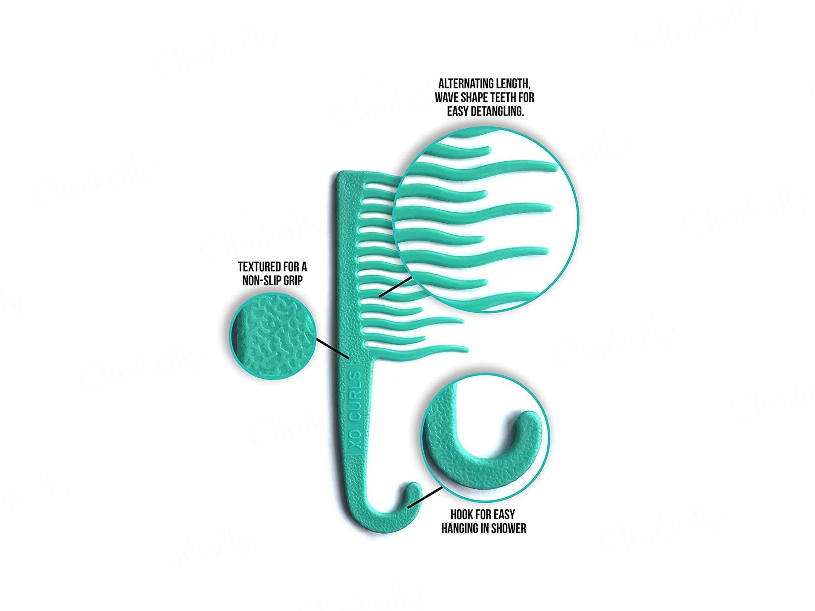 Xo Curls Shower Detangling Comb - Lavender - Image 3