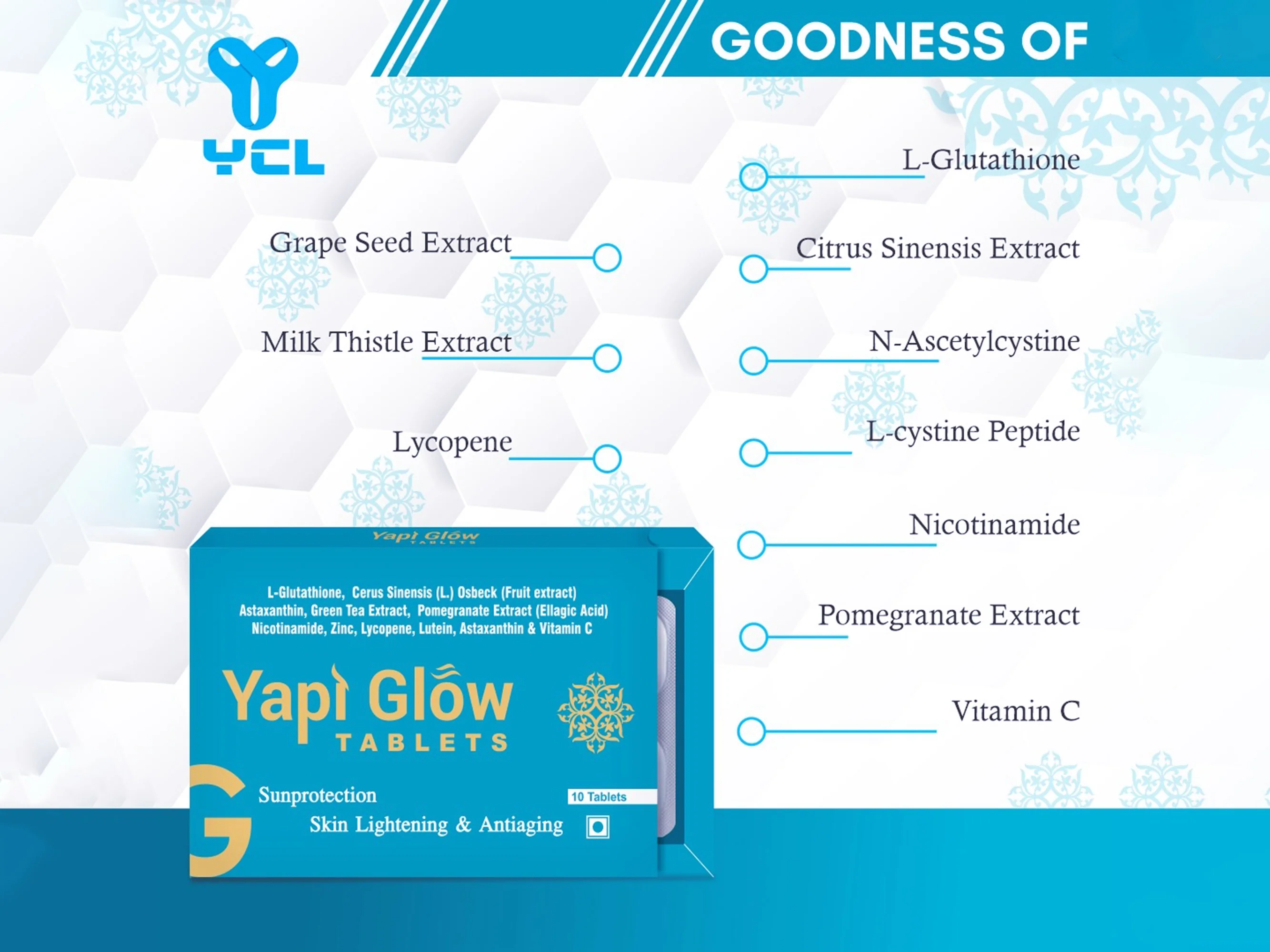 Yapi Glow Skin Lightening & Antiaging Sunprotection Tablet - Image 3